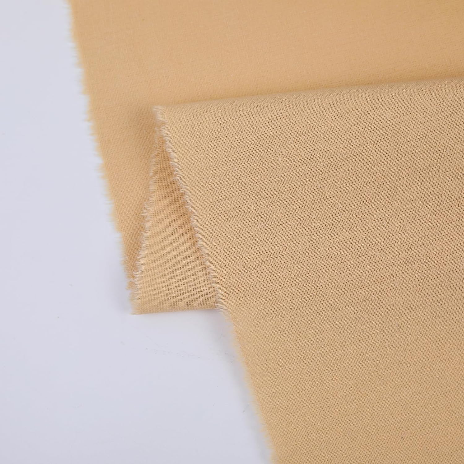 Alternative view of Beige Cotton Fabric for Sewing 59 Inch Wide Natural 100% Cotton Poplin Fabric by The Yard Soft Embroidery Cotton Material Apparel Cloth (Beige, 2 Yard)