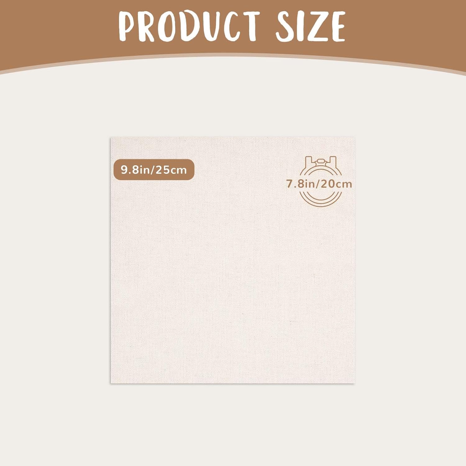 10 PCS Embroidery Fabric, Pre-Cut Beige Linen Needlework Embroidery Cloth Fabric, Embroidery Cloth Squares for Embroidery Garment Craft (9.8 × 9.8 Inch)