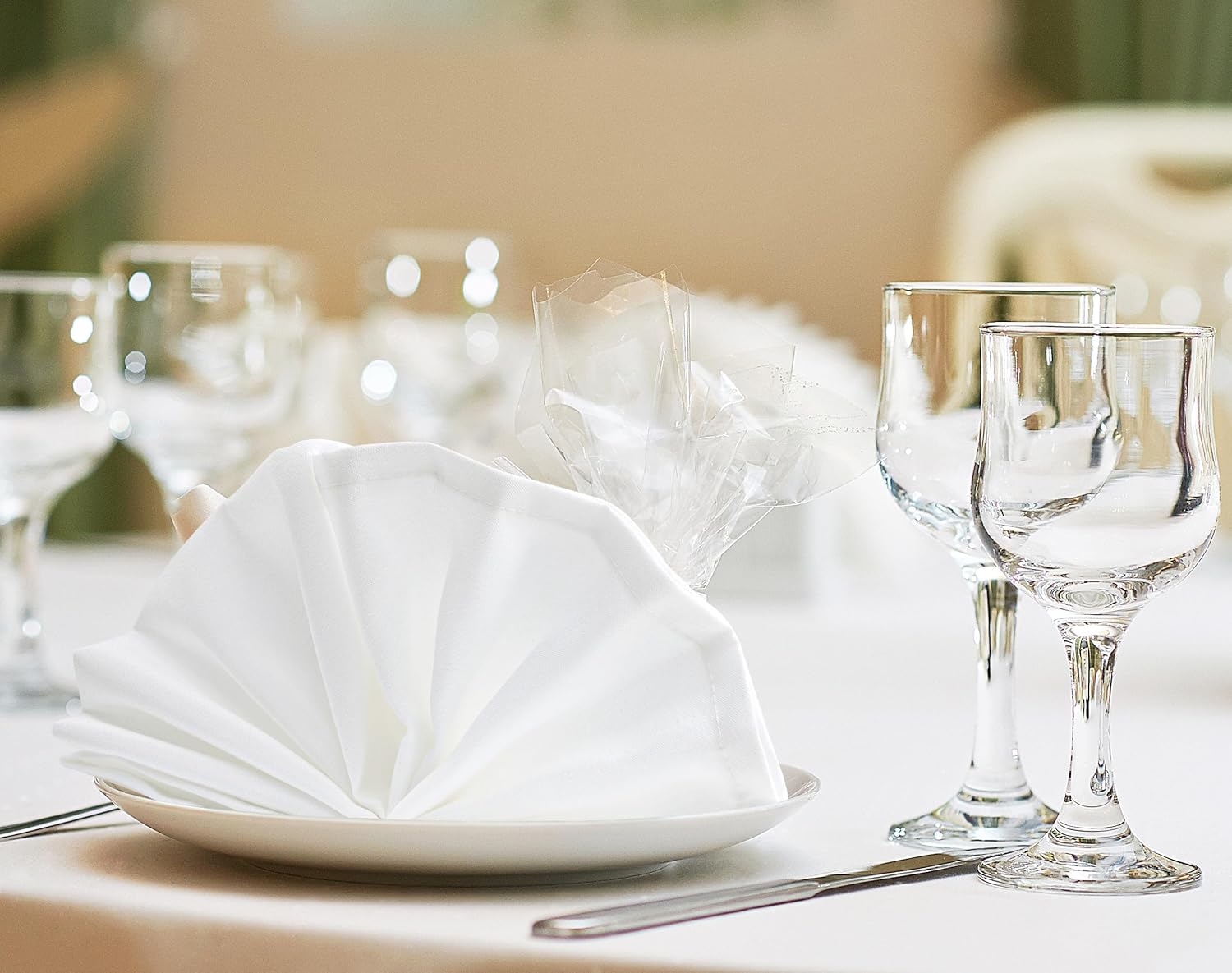 Utopia Home [24 Pack, White] Cloth Napkins 17x17 Inches, 100% Polyester Hemmed Edges, Washable and Reusable Ideal for Parties, Weddings and Dinners