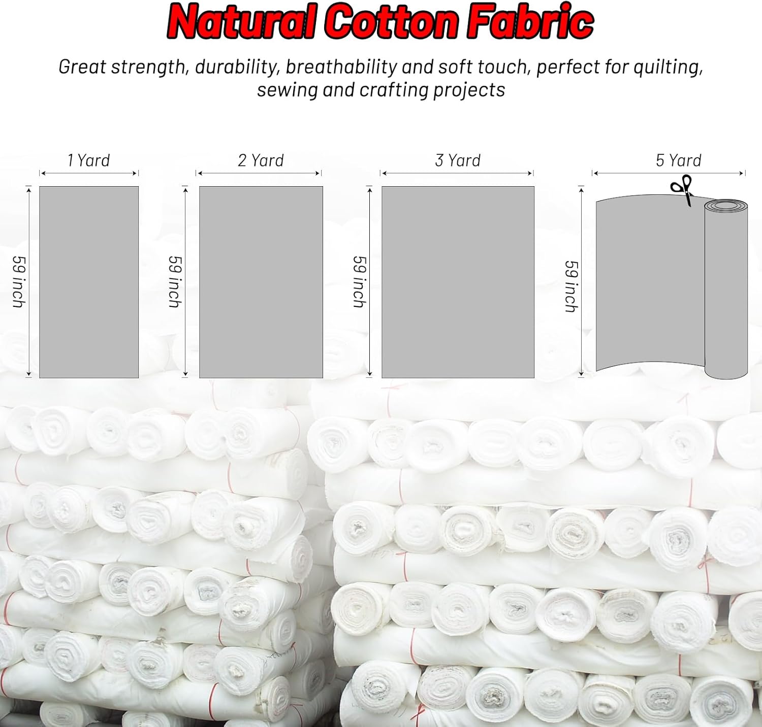 Beige Cotton Fabric for Sewing 59 Inch Wide Natural 100% Cotton Poplin Fabric by The Yard Soft Embroidery Cotton Material Apparel Cloth (Beige, 2 Yard) - Image 5