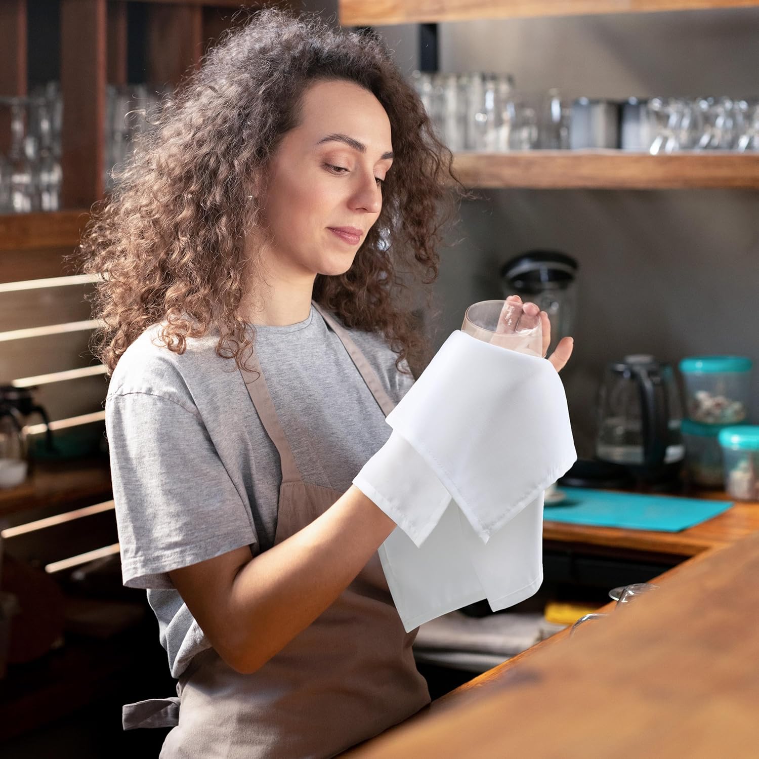 Alternative view of Utopia Home [24 Pack, White] Cloth Napkins 17x17 Inches, 100% Polyester Hemmed Edges, Washable and Reusable Ideal for Parties, Weddings and Dinners