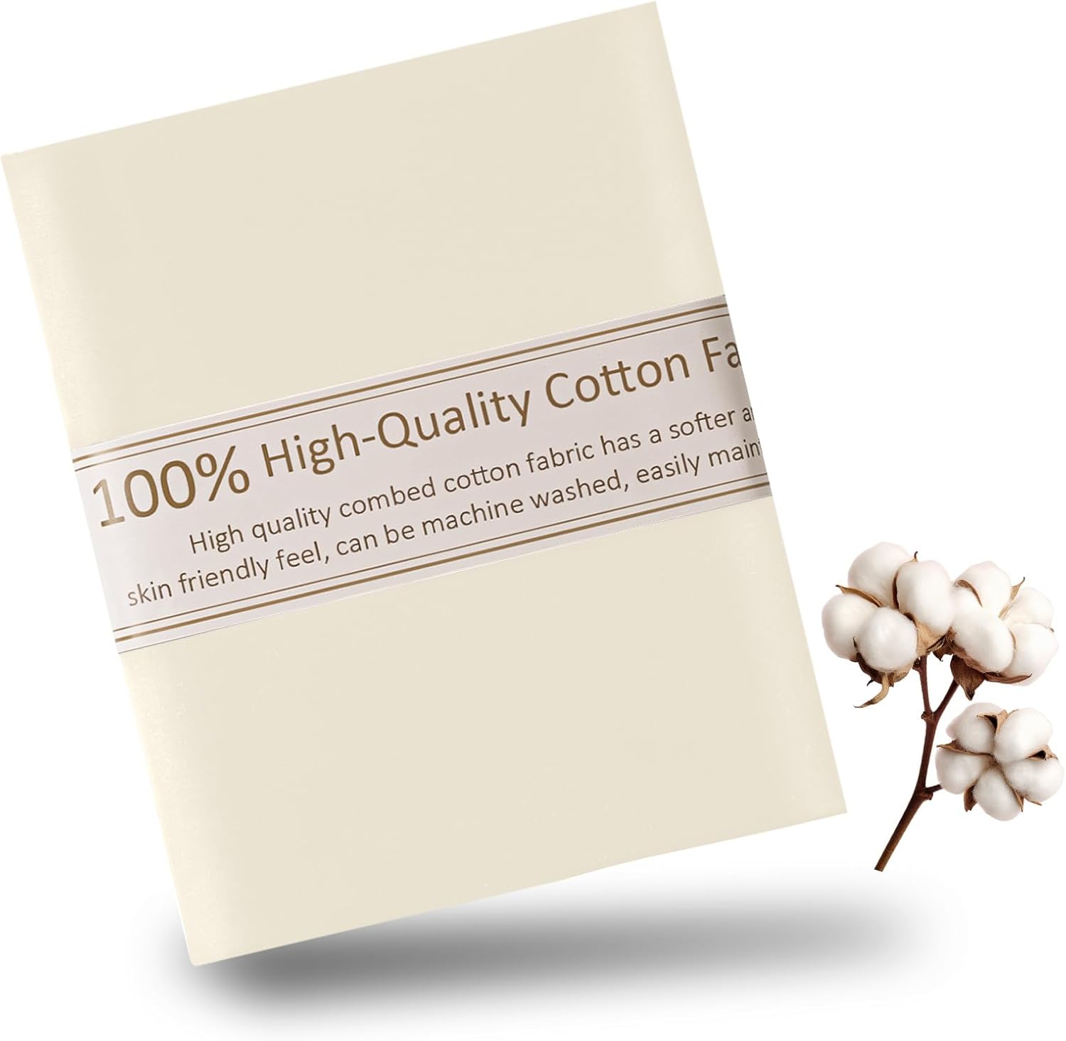 Beige Cotton Fabric for Sewing 59 Inch Wide Natural 100% Cotton Poplin Fabric by The Yard Soft Embroidery Cotton Material Apparel Cloth (Beige, 2 Yard) - Image 7