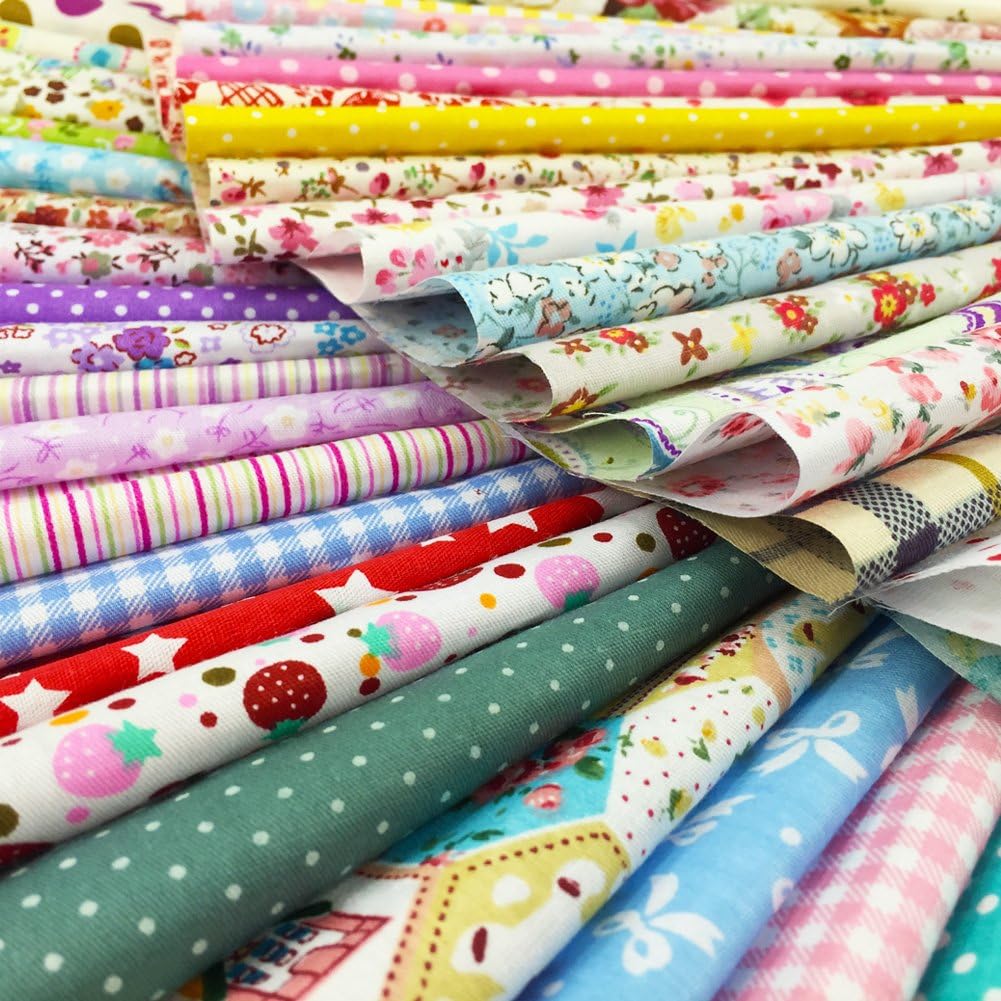 flic-flac 200pcs 4 x 4 inches (10cmx10cm) Cotton Craft Fabric Bundle Squares Patchwork Lint DIY Sewing Scrapbooking Quilting Dot Pattern Artcraft - Image 4