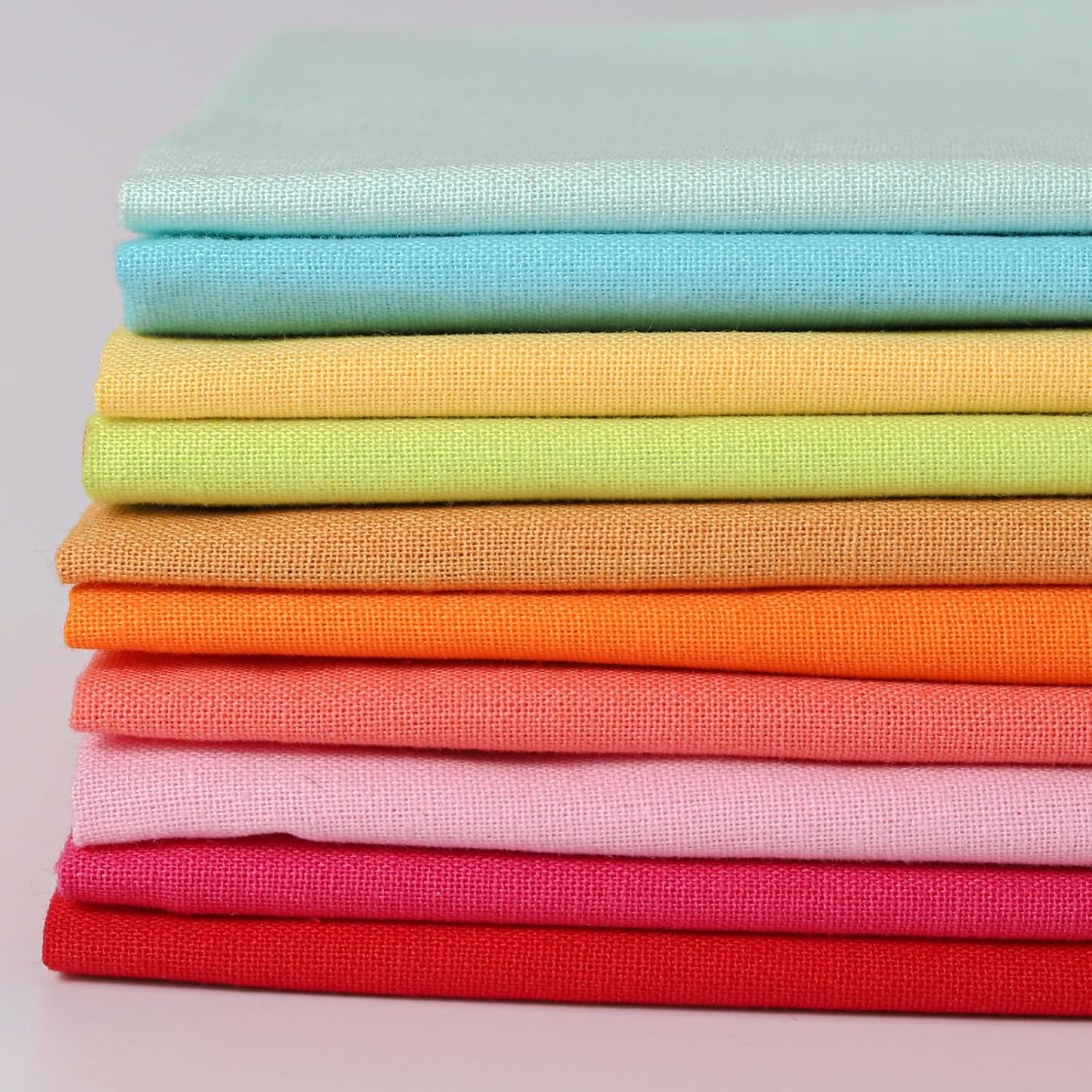 Alternative view of KEPYDRMTF 18 * 21inch Cotton Fabric Premium,11 Options Solids, 10PCS Solid Precut Fabric Pure Quilting Fat Quarter Bundles Patchwork for Sewing DIY Craft (Colorful)