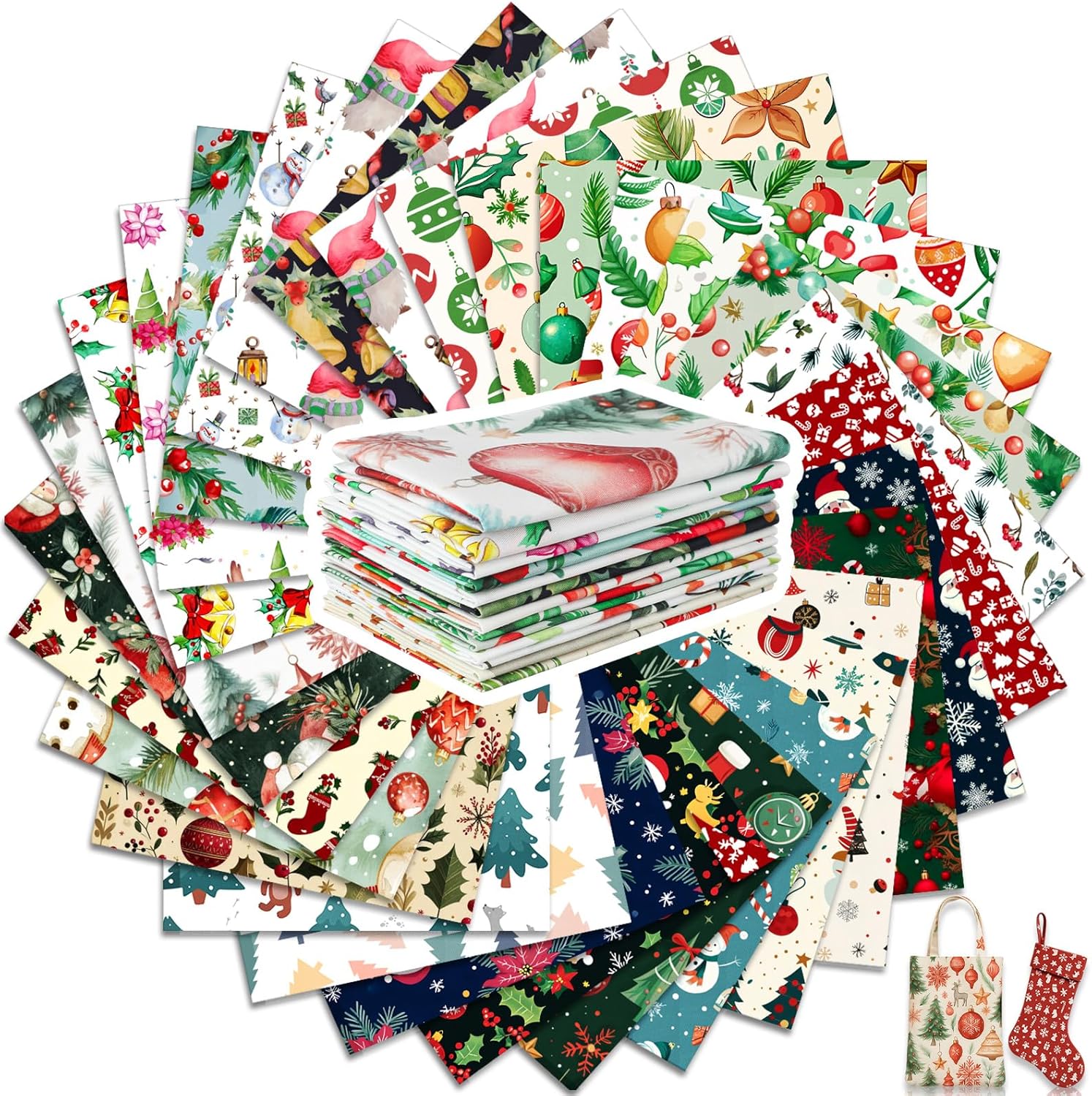 Tatuo 30 Pcs 10 x 10 Inches Blue and White Floral Cotton Fabric Quilting Bundle Squares Patchwork Floral Fabric Sewing Quilting Bundles Assorted Pattern Cloth for DIY Scrapbook Craft Making - Image 7