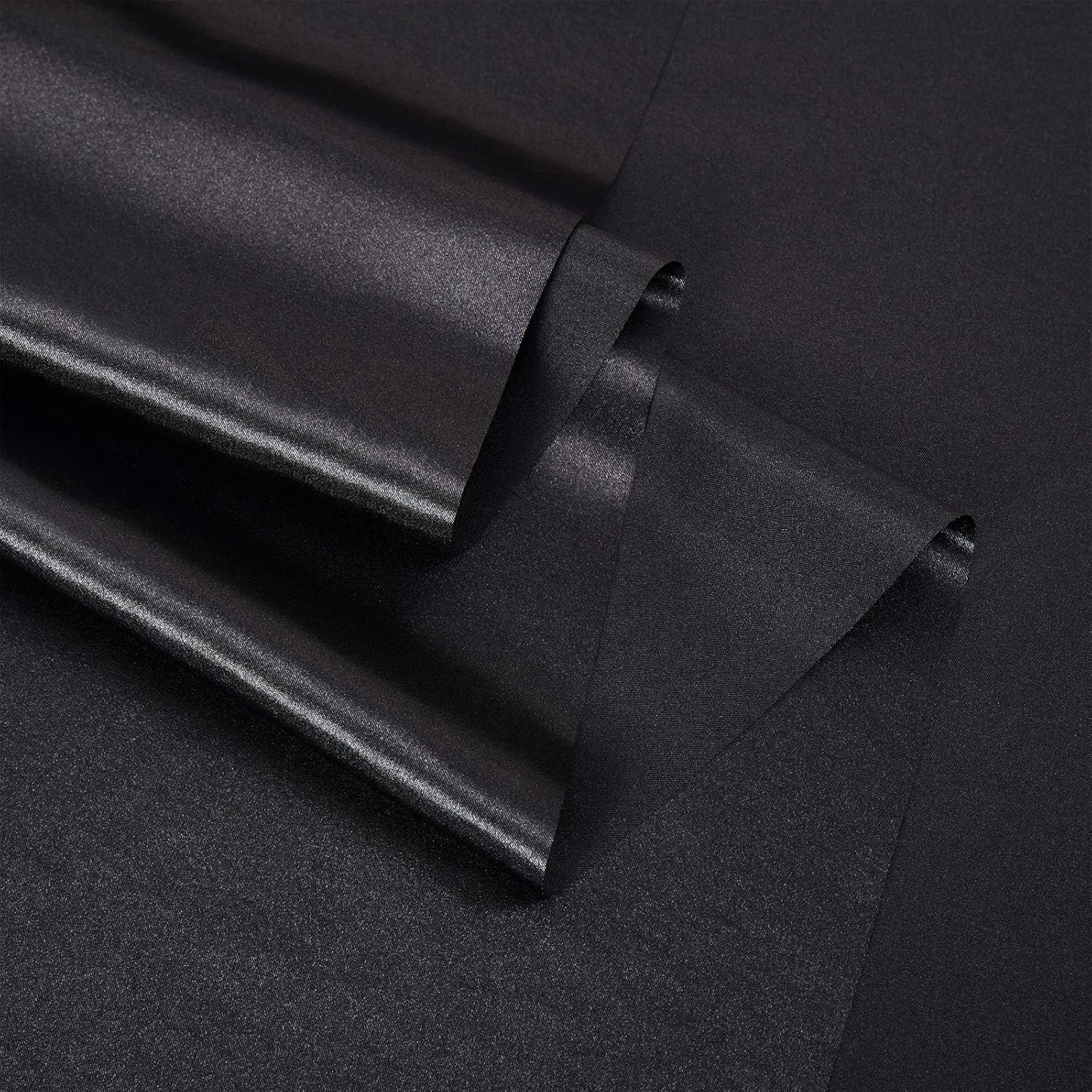 Alternative view of Silk Satin Fabric, 2 Yards 55" Wide, Shiny and Soft Black Charmeuse Satin Fabric for Sewing Wedding Bridal Dress Crafts