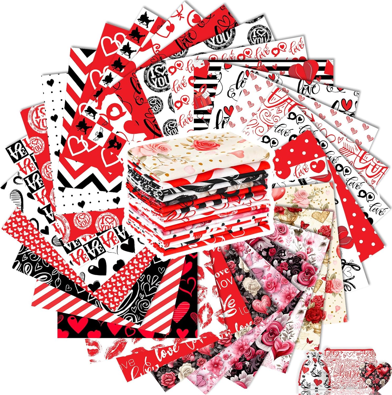 Tatuo 30 Pcs 10 x 10 Inches Blue and White Floral Cotton Fabric Quilting Bundle Squares Patchwork Floral Fabric Sewing Quilting Bundles Assorted Pattern Cloth for DIY Scrapbook Craft Making - Image 8