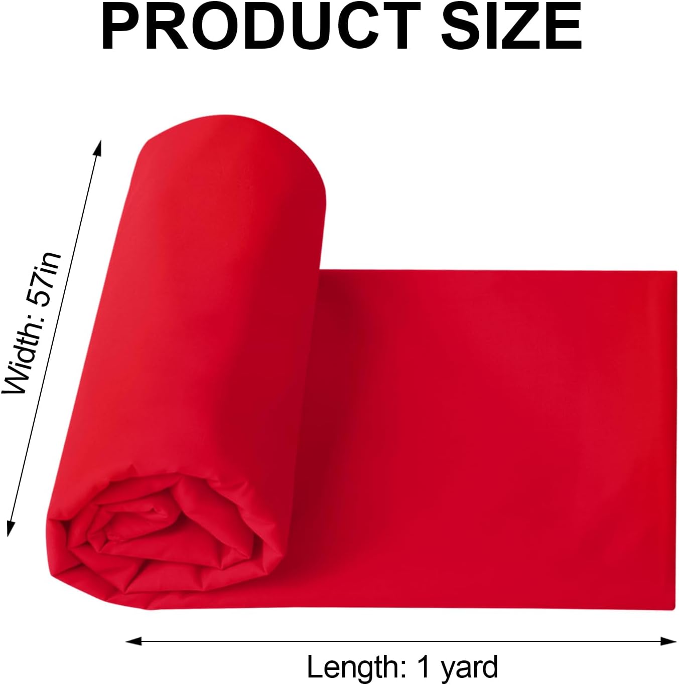 JOSNAAN Cotton Polyester Fabric by The Yard, 57" Wide Broadcloth Soft Lightweight & Breathable Material for Lining, Sewing, DIY (Red, 1 Yard)