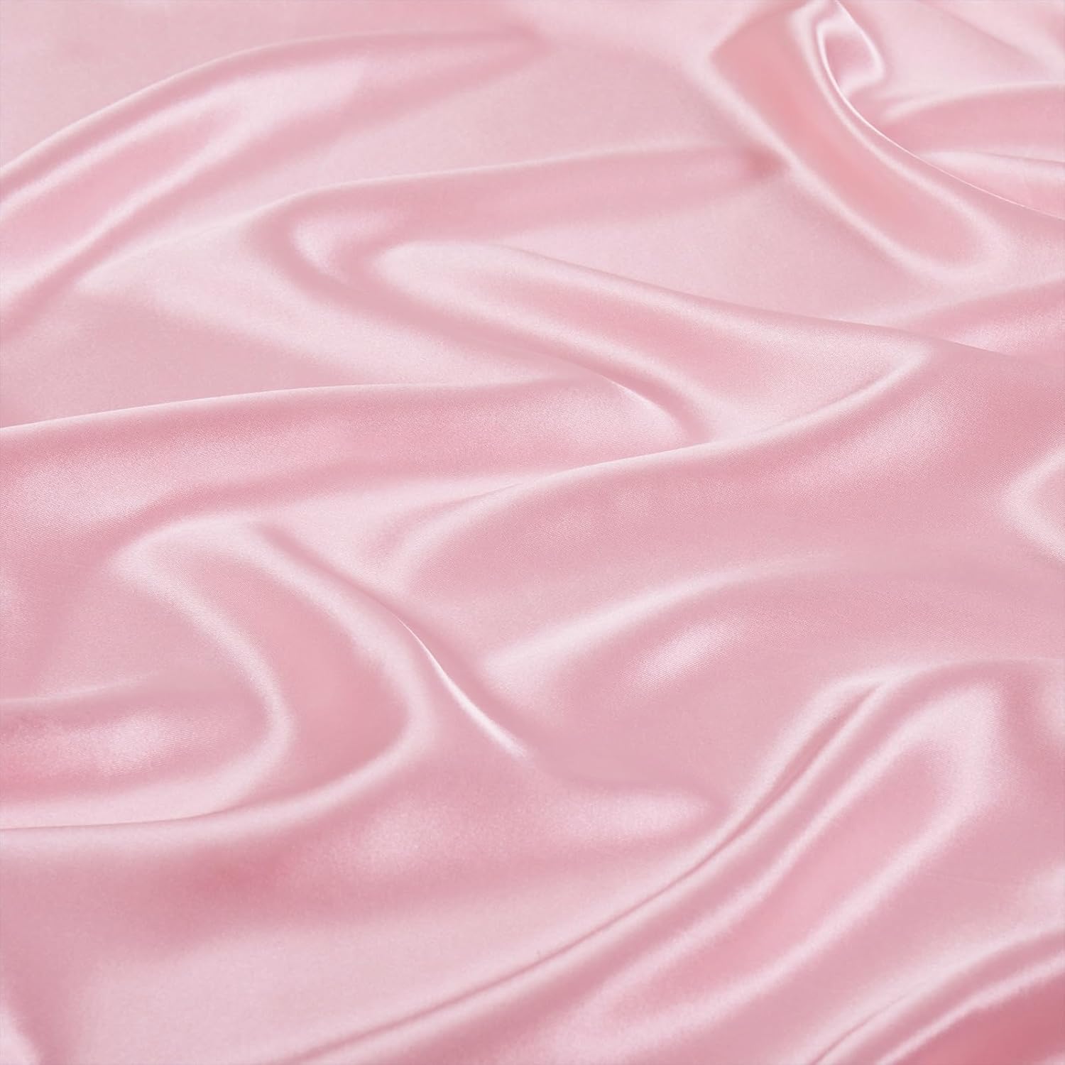 Pink Silk Satin Fabric 5 Yards 55" Wide, Shiny and Soft Charmeuse Satin Fabric for Sewing Wedding Bridal Dress Crafts