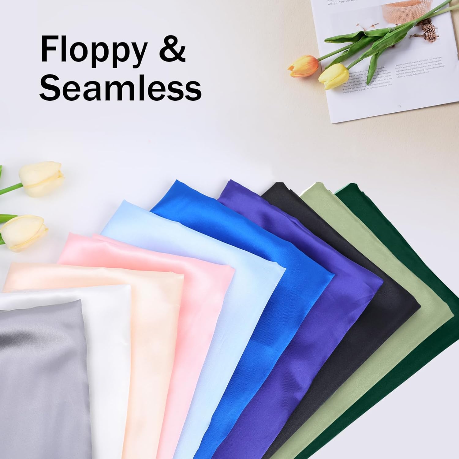 Satin Fabric by The Yard 60 Inch Wide Soft Silky Charmeuse Satin Fabric Soft Cloth Fabric Bridal Dress, Wedding Decorations, Crafts, Sewing, Draping, DIY Apparel Crafts (Sage Green, 1 Yard)