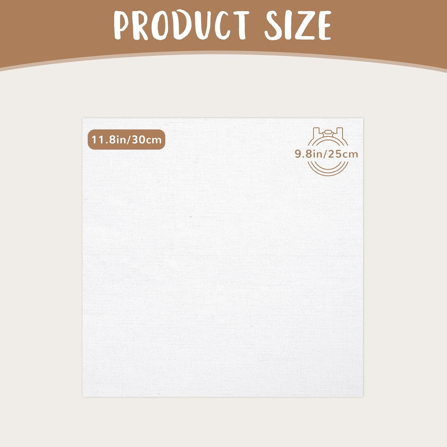 10 PCS Embroidery Fabric, Pre-Cut White Natural Linen Needlework Embroidery Cloth Fabric, Embroidery Cloth Squares for Embroidery Garment Craft (11.8 × 11.8 Inch)