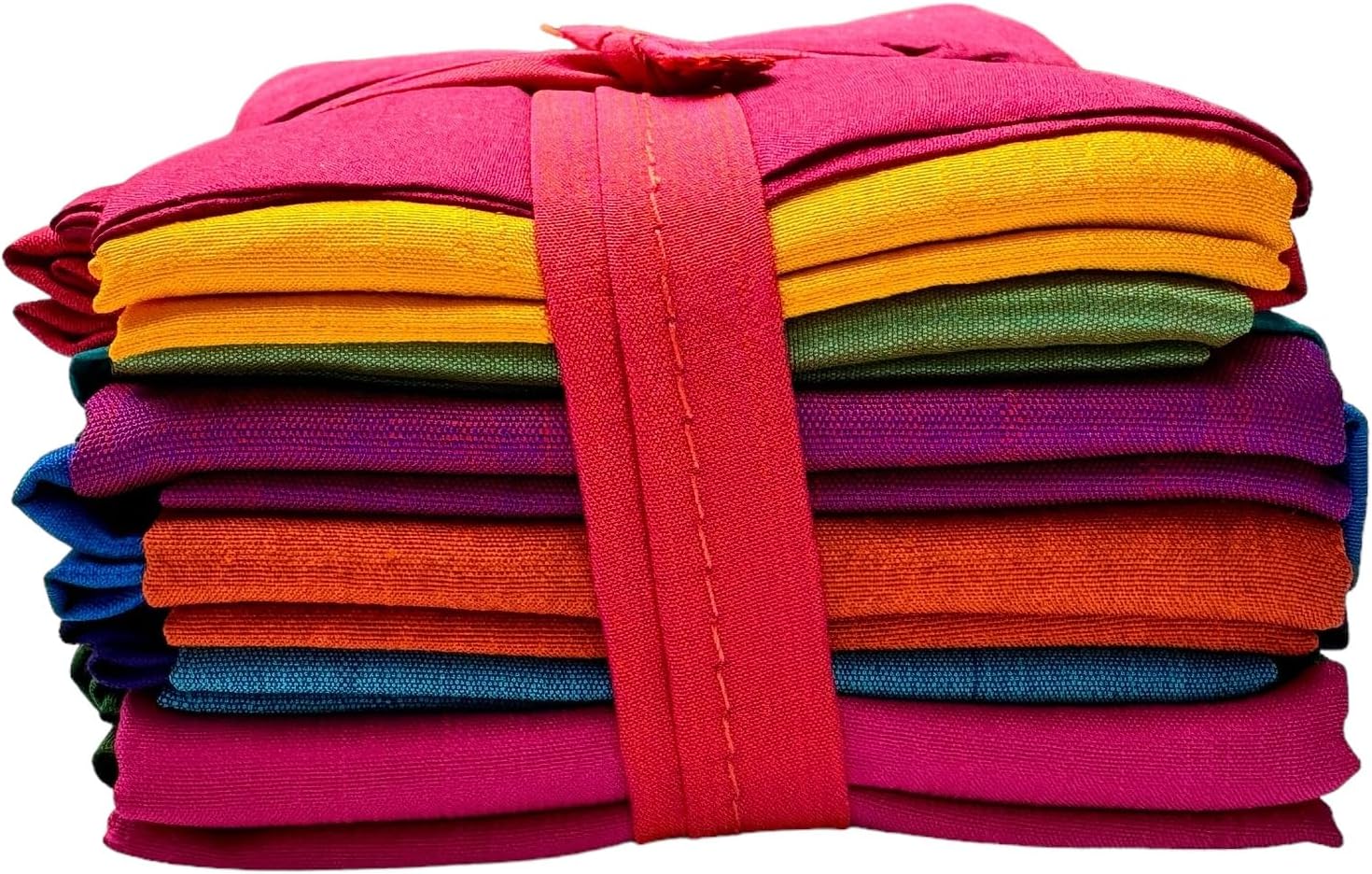 Alternative view of Makers Craft 12 Pieces, 18X22 Vintage Sari Silk Multicolor Fat Quarters Indian Bright Colors DIY for Quilting, Sewing, Patch Work (Multicolor)