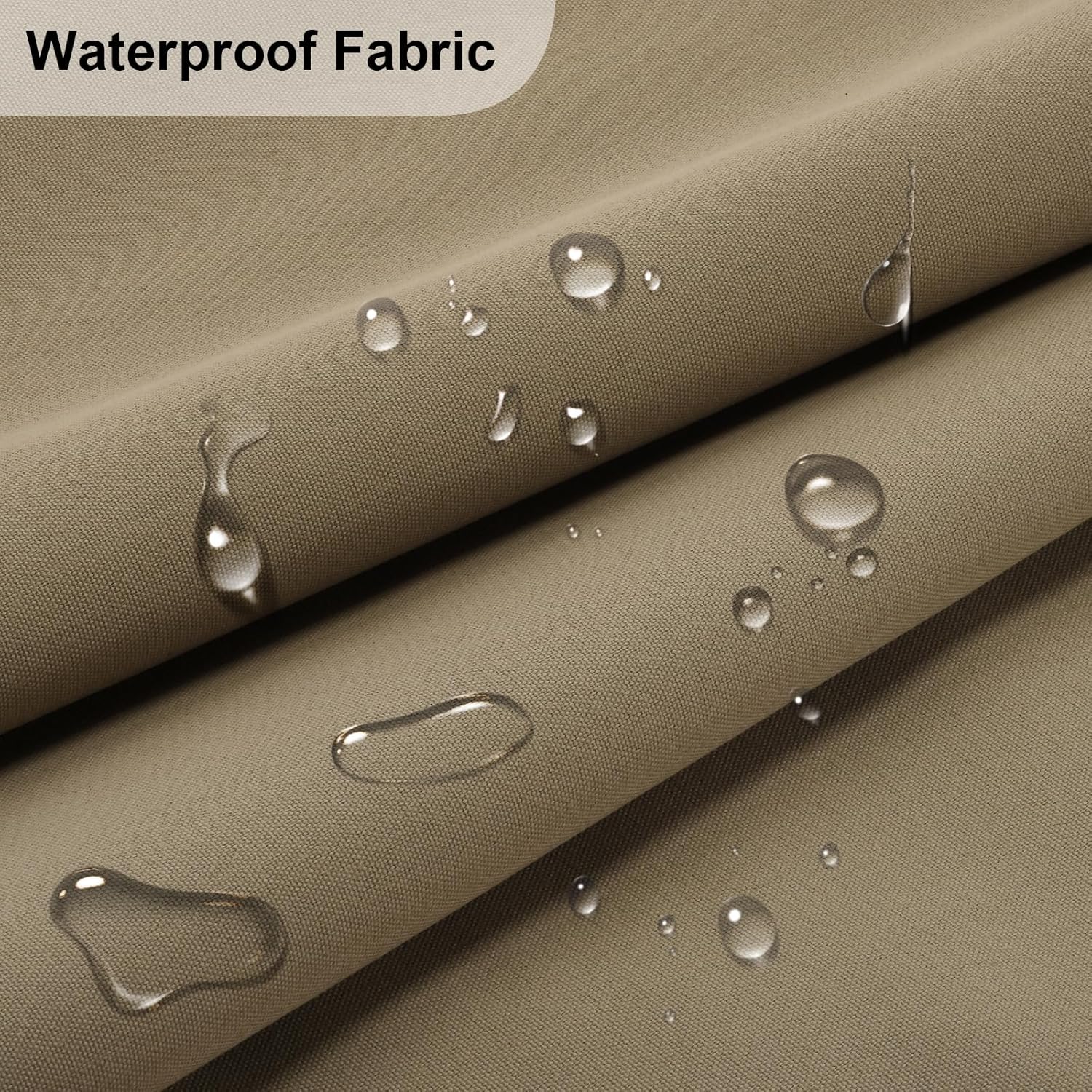 Waterproof Canvas Fabric - 58" Wide 600D Upholstery Polyester Material - Durable Nylon Indoor Outdoor Water Resistant Fabric for Furniture Cover Cushion Home Awning Tent (600D Khakil, 1 Yard)
