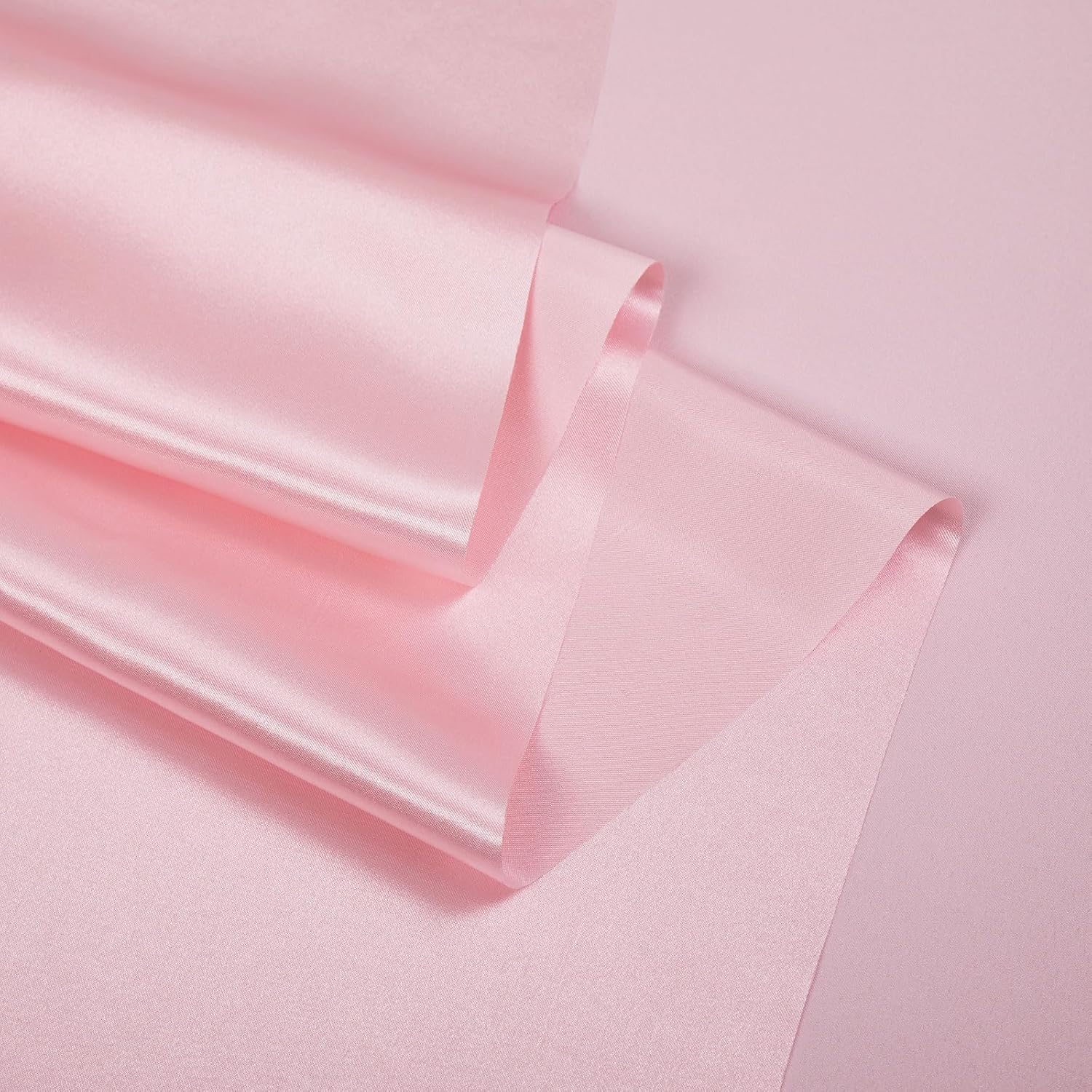 Alternative view of Pink Silk Satin Fabric 5 Yards 55" Wide, Shiny and Soft Charmeuse Satin Fabric for Sewing Wedding Bridal Dress Crafts