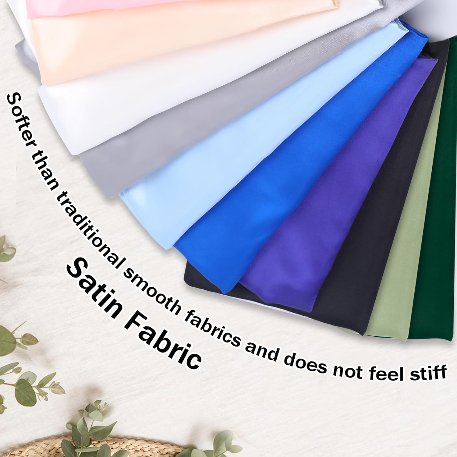 Alternative view of Satin Fabric by The Yard 60 Inch Wide Soft Silky Charmeuse Satin Fabric Soft Cloth Fabric Bridal Dress, Wedding Decorations, Crafts, Sewing, Draping, DIY Apparel Crafts (Sage Green, 1 Yard)