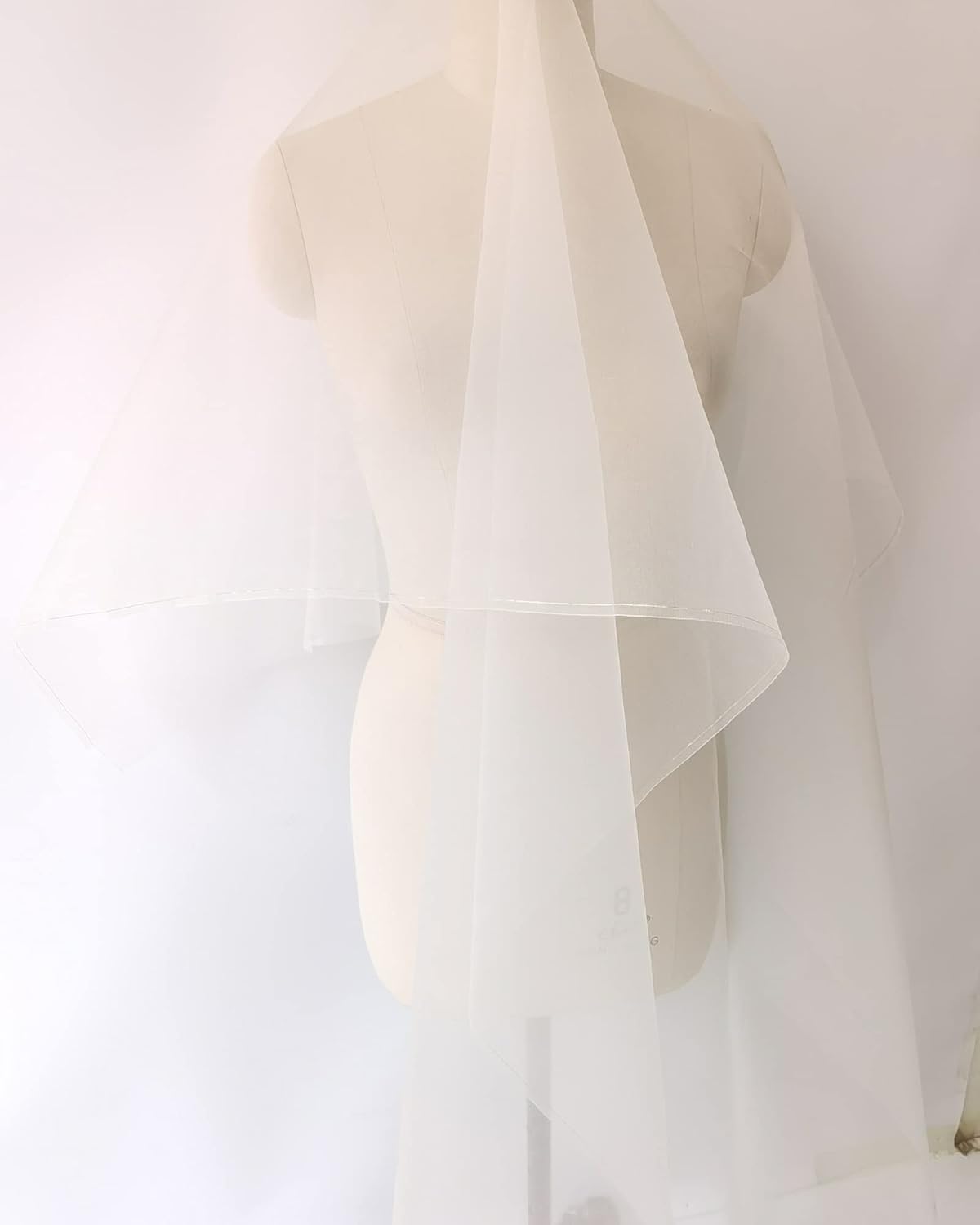 Alternative view of 100cm*114cm 100% Silk Fabric Natural White Silk Organza Fabric Gauze Wedding Fashion Lining Material