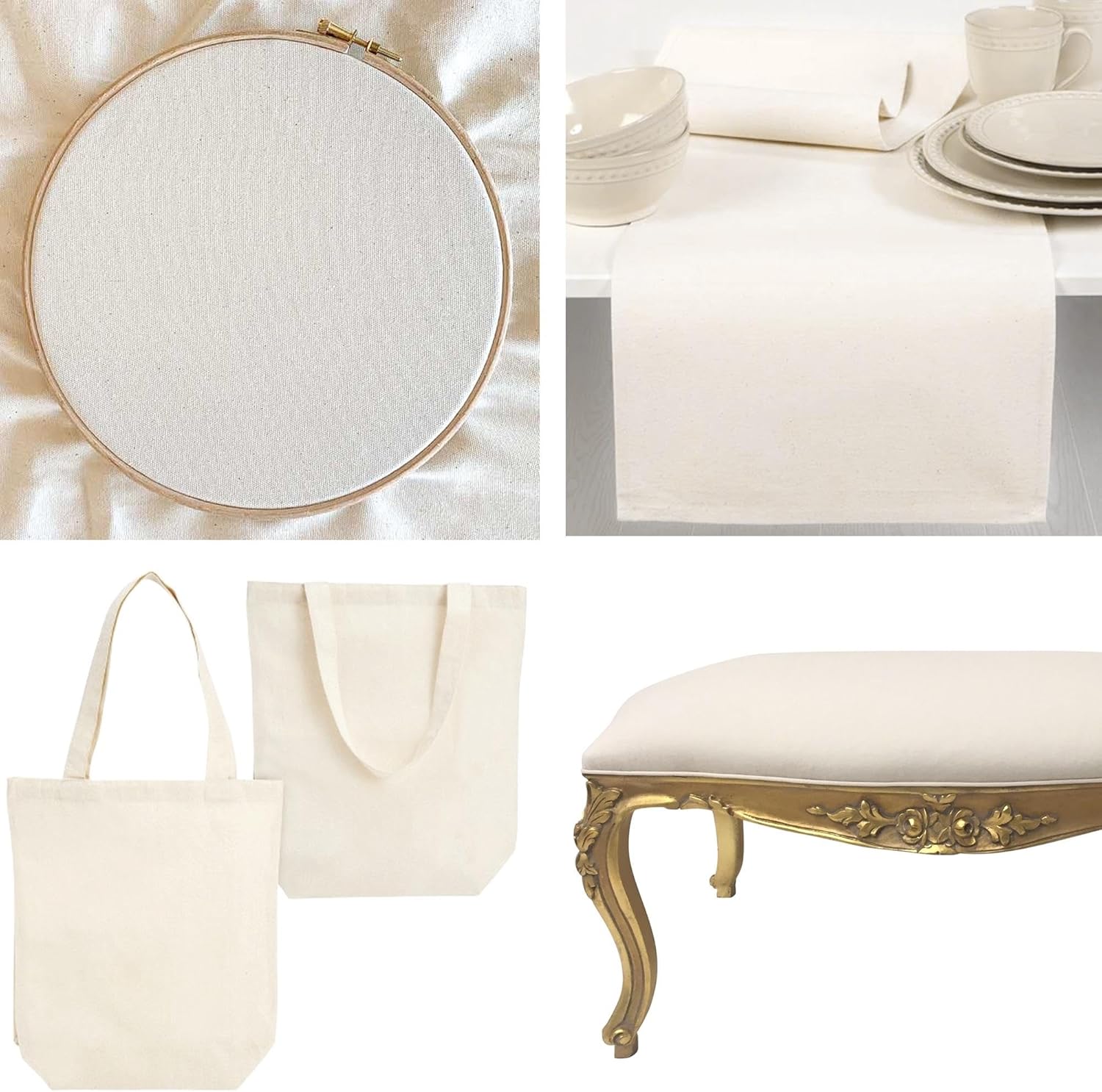 Barcelonetta | Canvas Fabric | Cotton Duck | Heavy | Natural 10oz | 62'' Wide | Arts & Crafts, Backings, Covers, Placemats (1 Yard) - Image 3