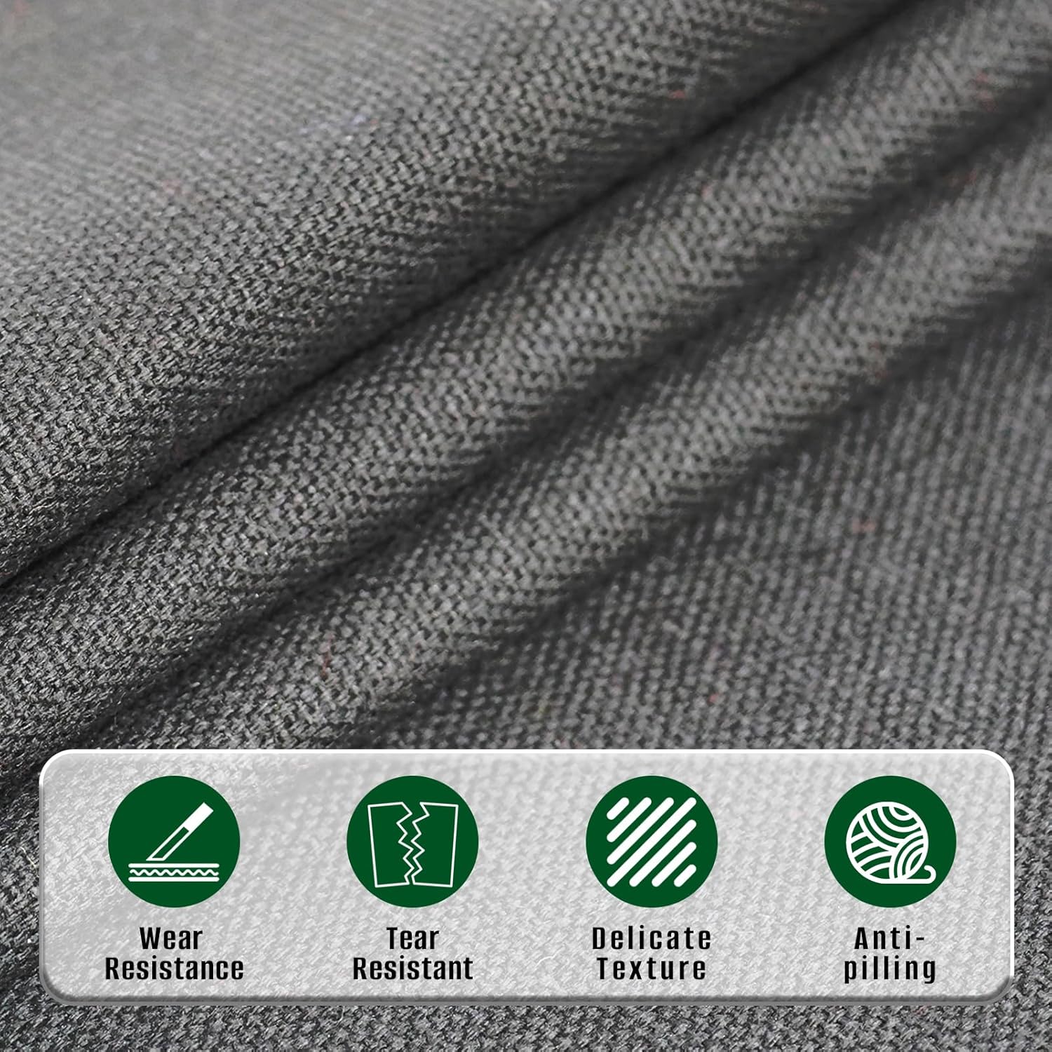 Cotton Canvas Fabric 60x40 Inches, Thick Canvas Fabric, 10oz, Suitable for Painting, Sewing, Bag,Crafts, Embroidery, Handmade Home Decor (Black) - Image 3