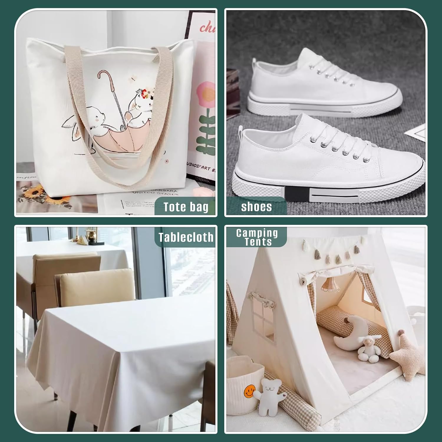 Cotton Canvas Fabric 60x40 Inches, Thick Canvas Fabric, 10oz, Suitable for Painting, Sewing, Bag,Crafts, Embroidery, Handmade Home Decor (Black) - Image 5