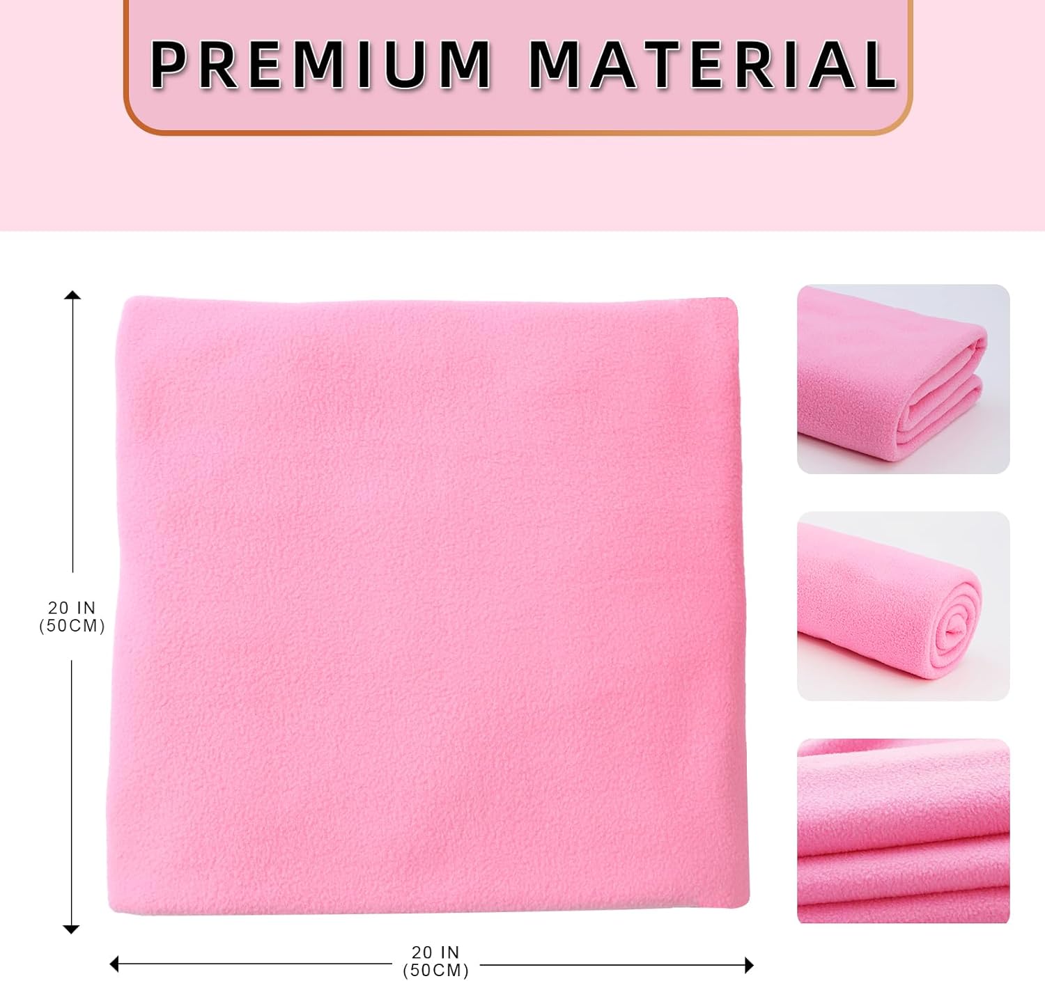 12PCS Solid Color Knitted Polar Fleece Fabric | 20''x20'' | Anti Pill Fabric Patchwork Polyester Plush Fleece Cloth for Sewing, Toys, Throw Blankets, PJ Pants, Booties, Eye Mask - Image 4