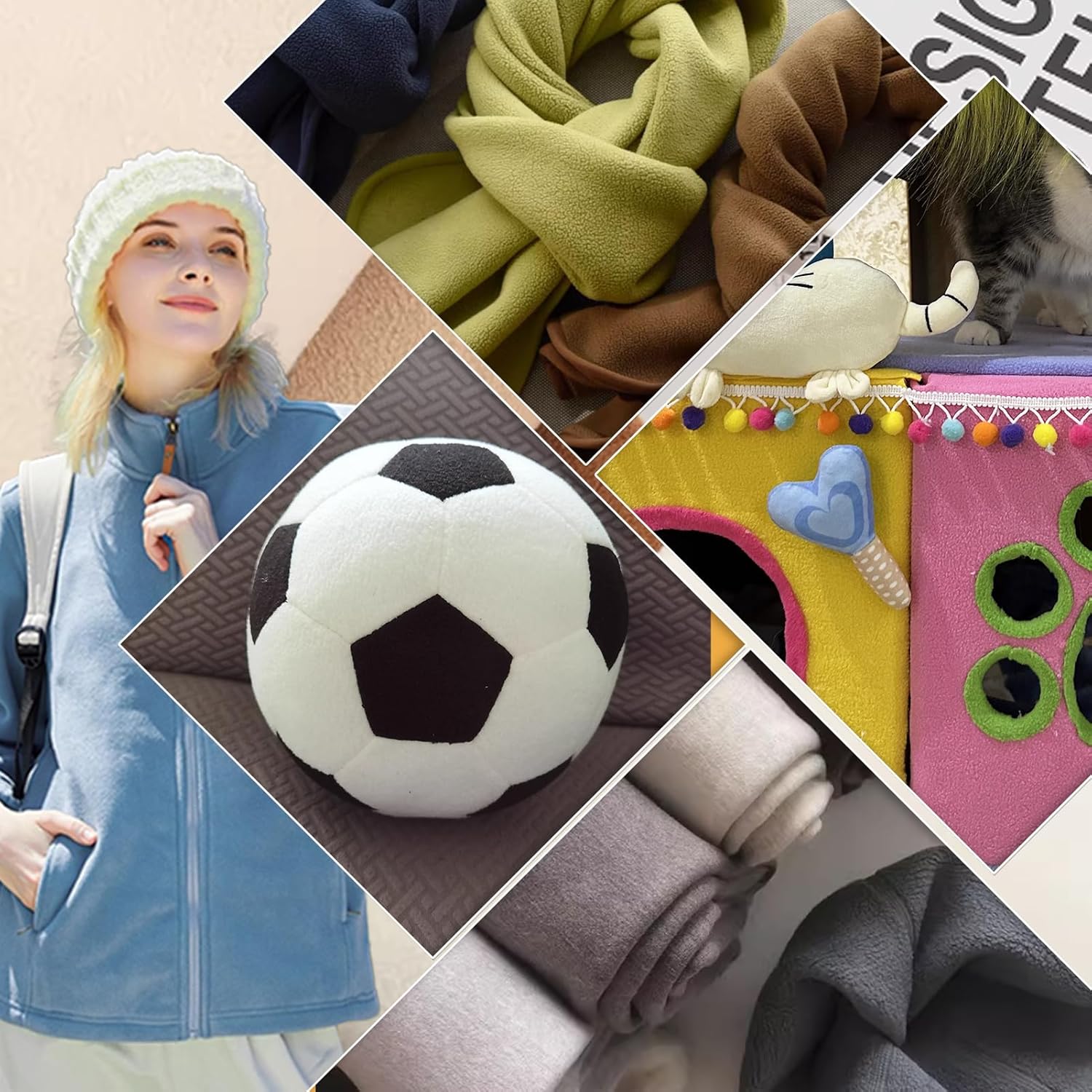 12PCS Solid Color Knitted Polar Fleece Fabric | 20''x20'' | Anti Pill Fabric Patchwork Polyester Plush Fleece Cloth for Sewing, Toys, Throw Blankets, PJ Pants, Booties, Eye Mask - Image 6