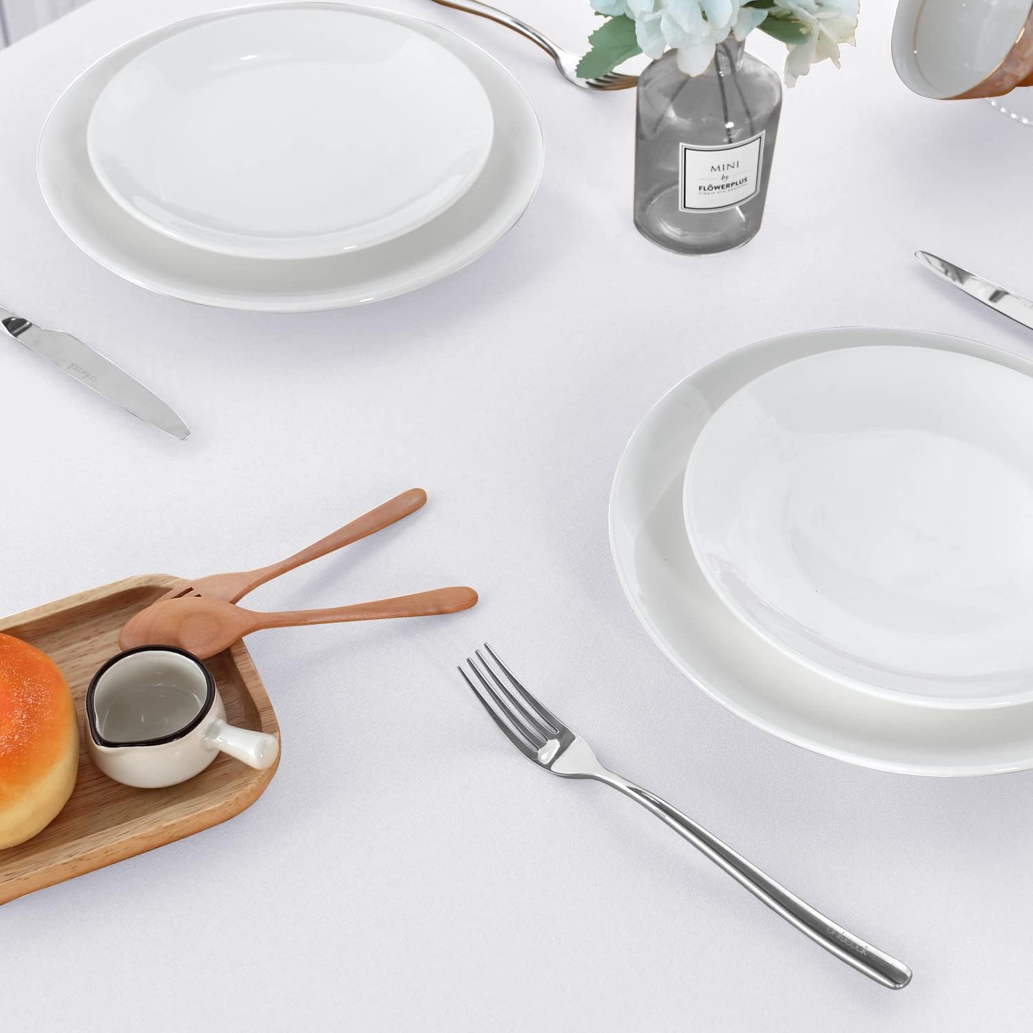 sancua 2 Pack White Tablecloth 60 x 102 Inch, Rectangle 6 Feet Table Cloth - Stain and Wrinkle Resistant Washable Polyester Table Cover for Dining Tables, Buffet Parties and Camping - Image 8