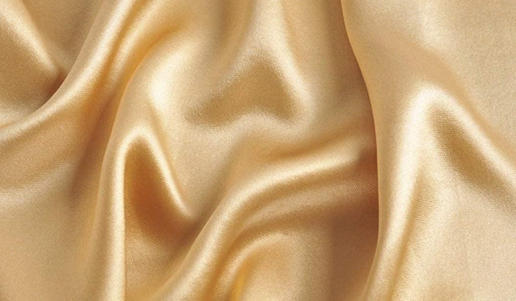 100% Mulberry Silk Fabric 25mm 45" Width Solid Color Nature Silk for Bedding Dress Wedding DIY (Champagne, Sold by Half a Yard)