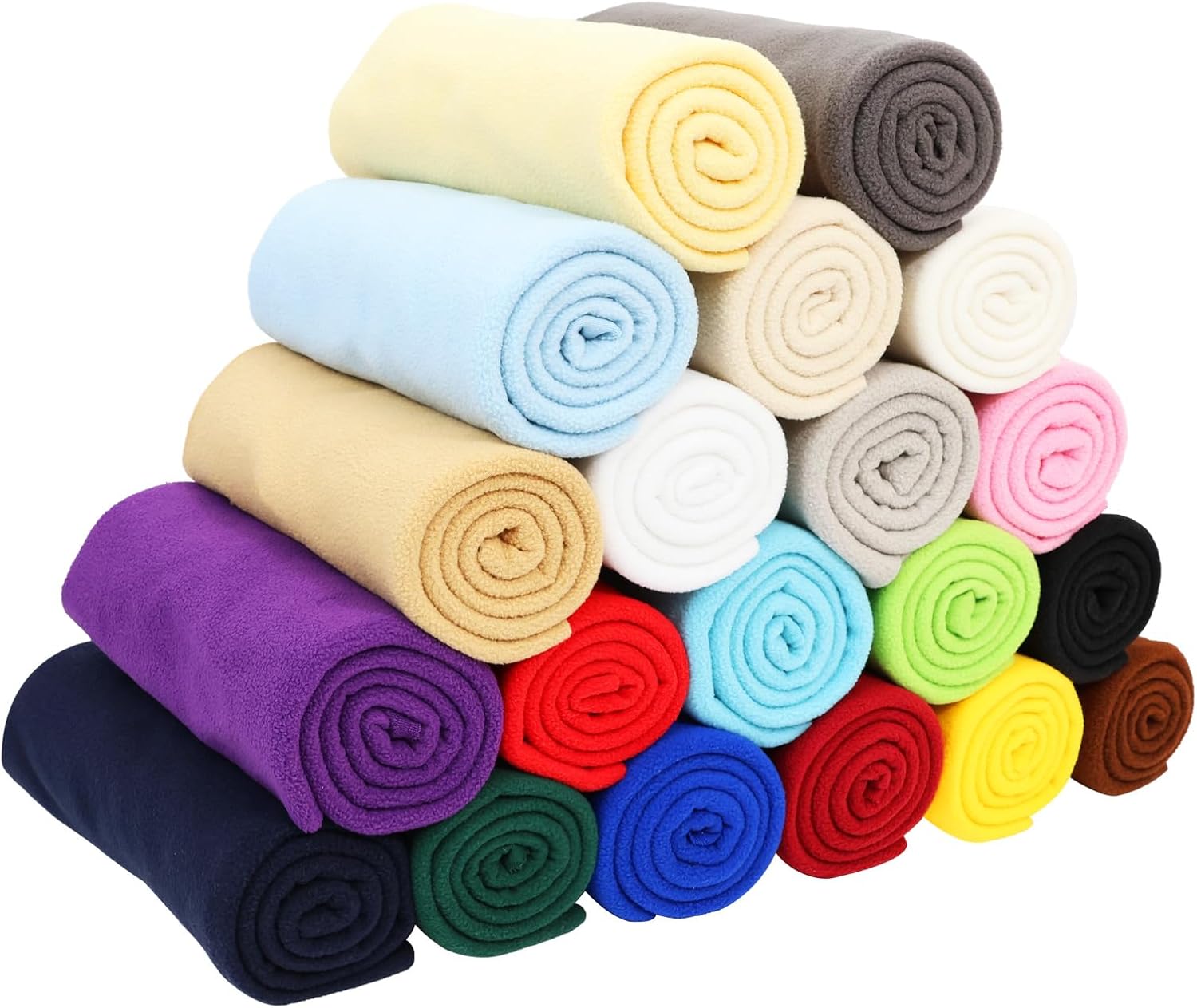 12PCS Solid Color Knitted Polar Fleece Fabric | 20''x20'' | Anti Pill Fabric Patchwork Polyester Plush Fleece Cloth for Sewing, Toys, Throw Blankets, PJ Pants, Booties, Eye Mask - Image 7