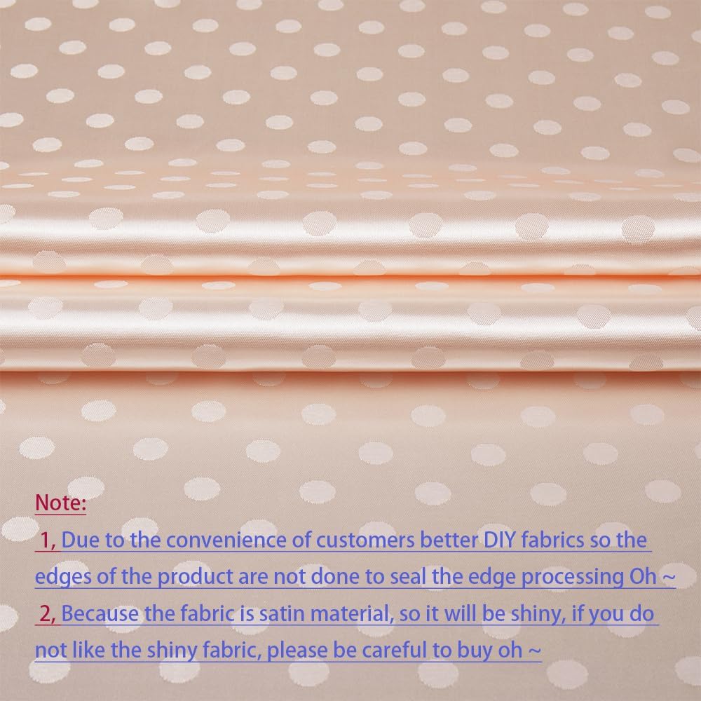 Alternative view of MaiMaiSuan 60u2019u2019 Wide Champagne Polka Dot Satin Jacquard Fabric by The Yard Soft Shiny Silky Satin Fabric for Sewing, DIY Crafts, Costumes,Decoration,Bridal Dress,1 Yard