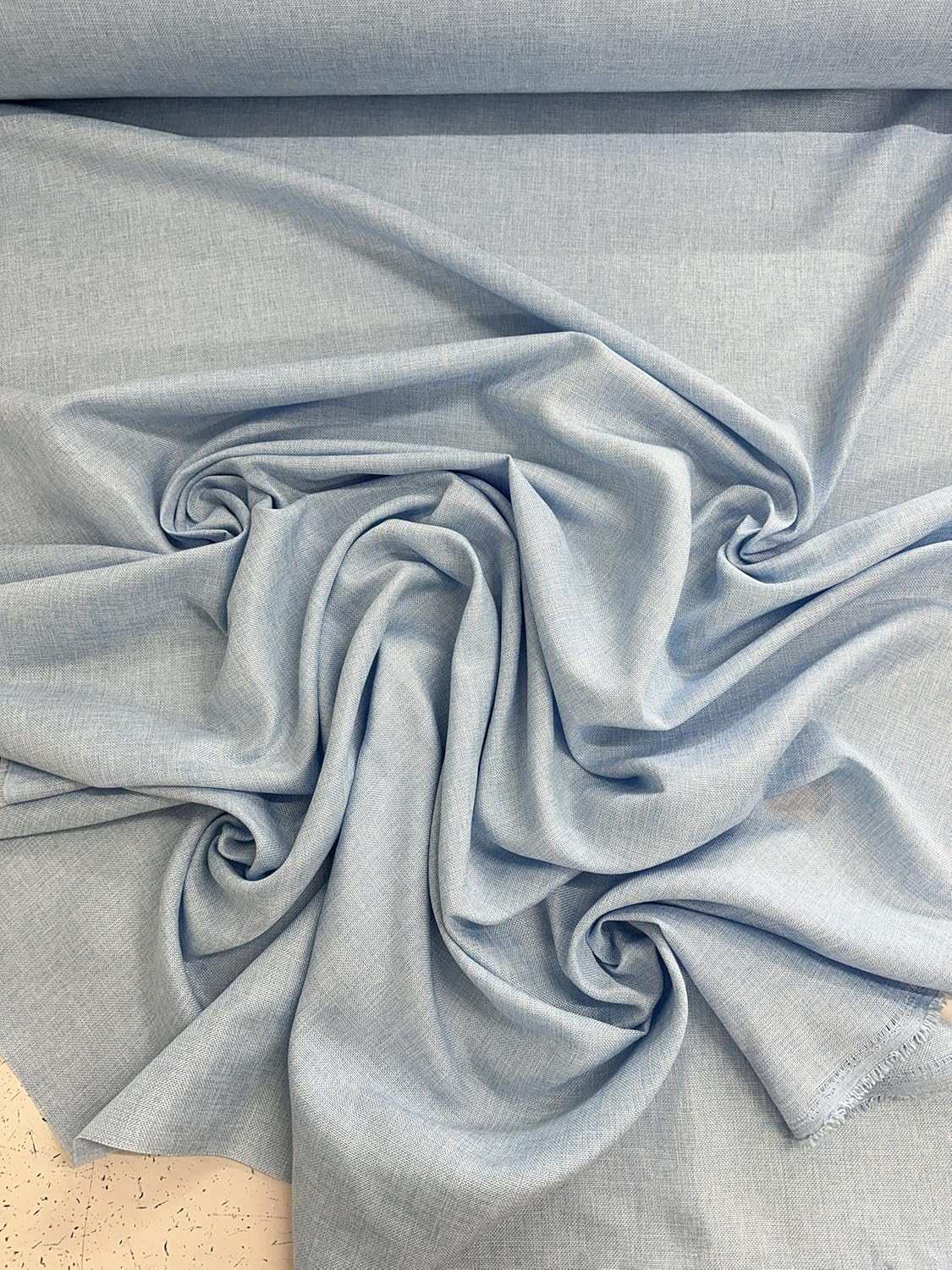Alternative view of Faux Linen Fabric by The Yard - Feel of Natural Linen Fabric - 100% Polyester - Malleable Drape - Clothing & Crafts - Light Weight - Non Stretch - 58 Inches Wide - One Continuous Cut (Baby Blue)