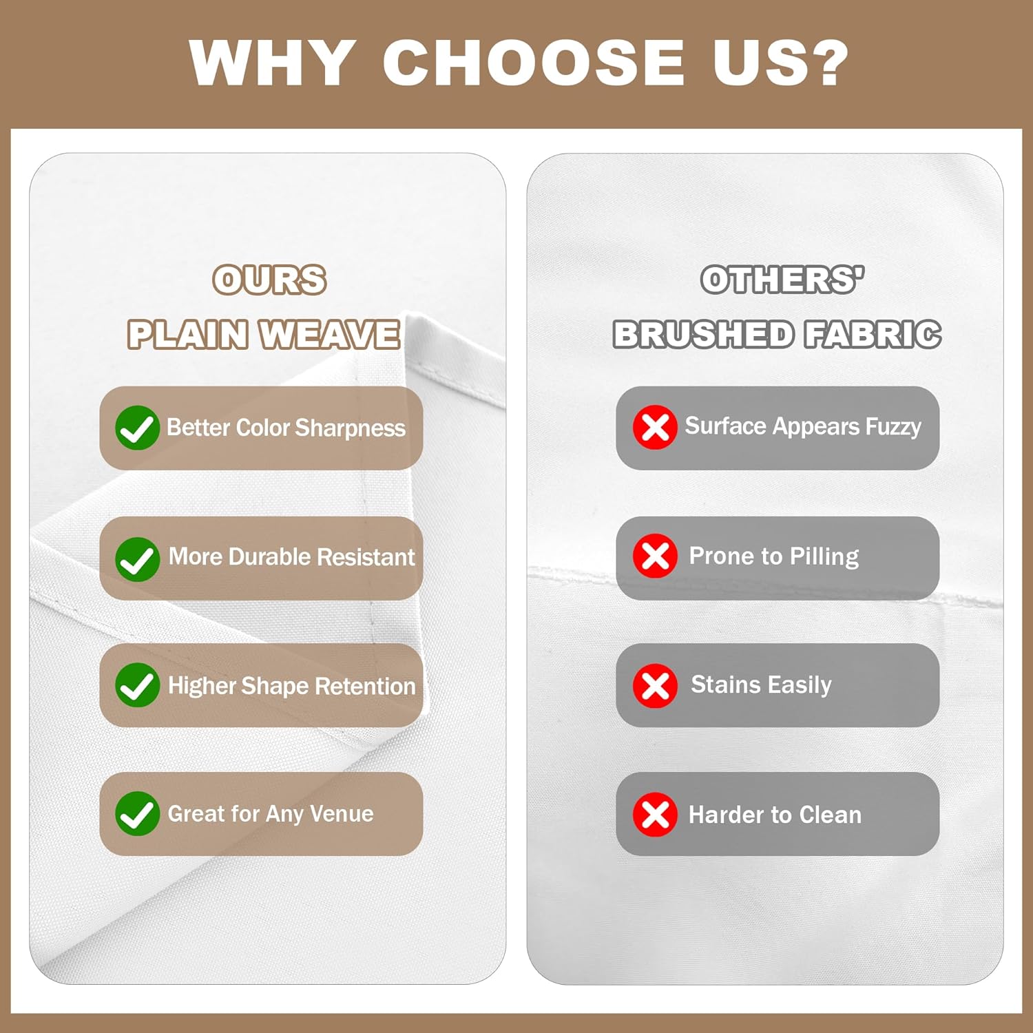 Alternative view of Fitable White Tablecloths for Rectangle Tables, 6 Pack - 70 x 120 Inches - Reusable and Washable Table Clothes for 6-8 Ft Tables, Polyester Fabric Table Covers for Wedding, Party, Banquet