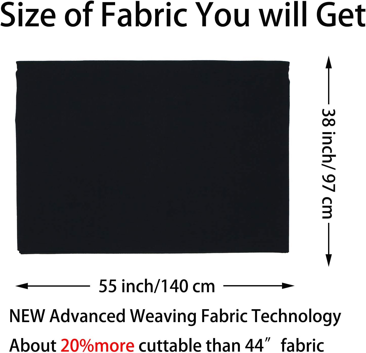 Alternative view of Master FAB -Black 100% Cotton Fabric by The Yard for Sewing DIY Crafting Fashion Design Washable Cloth Bundles Voile;Full Width cuttable39 x 55inches (100x140cm) (Black Solid)