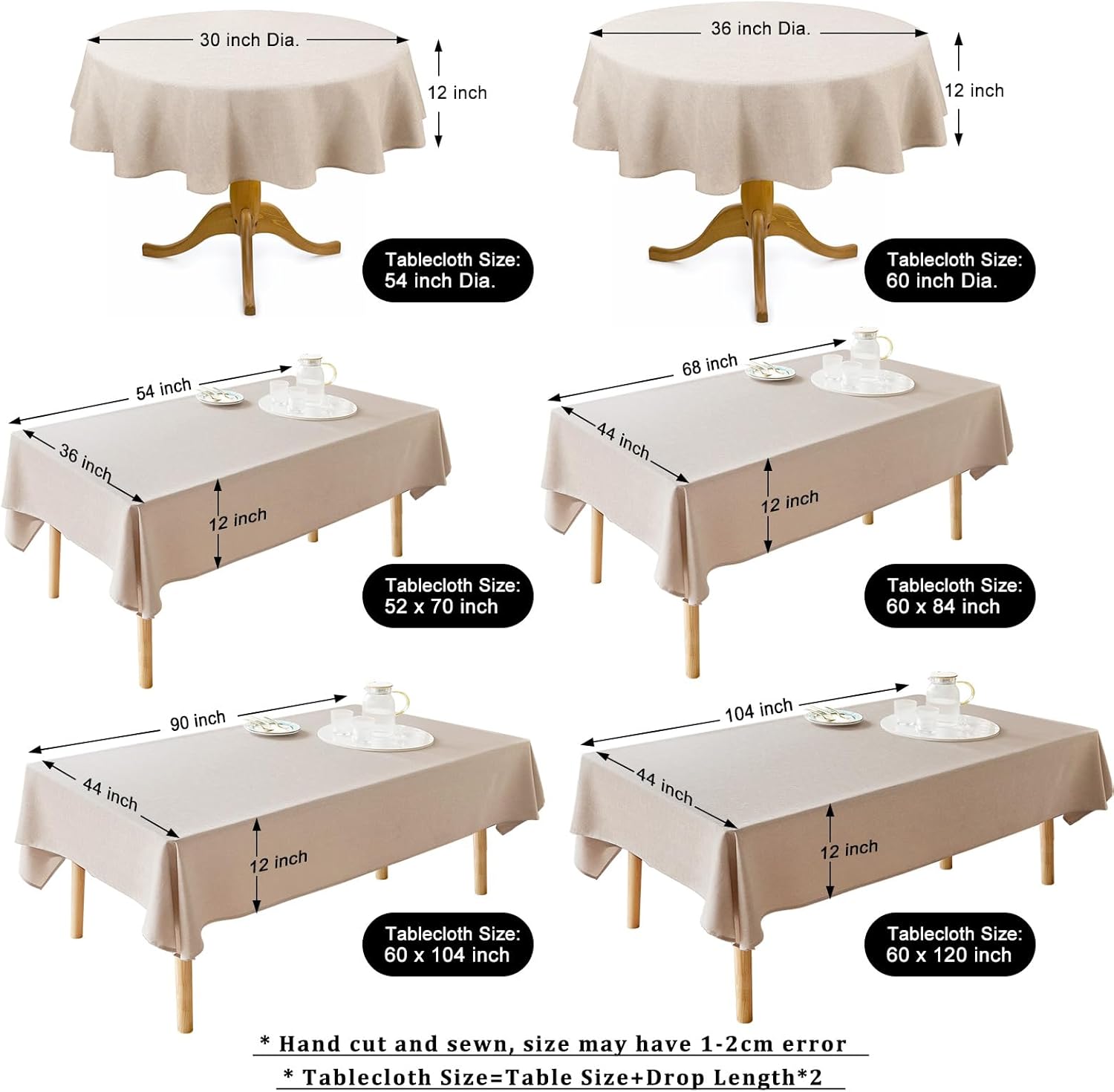 Alternative view of AUSSPVOCT Textured Polyester Tablecloth Rectangle 52x70 Waterproof Spill-Proof Wipeable Table Cloth Wrinkle Free Dining Table Cover for Birthday Farmhouse Spring Tablecloths Up to 36u2018'X54''