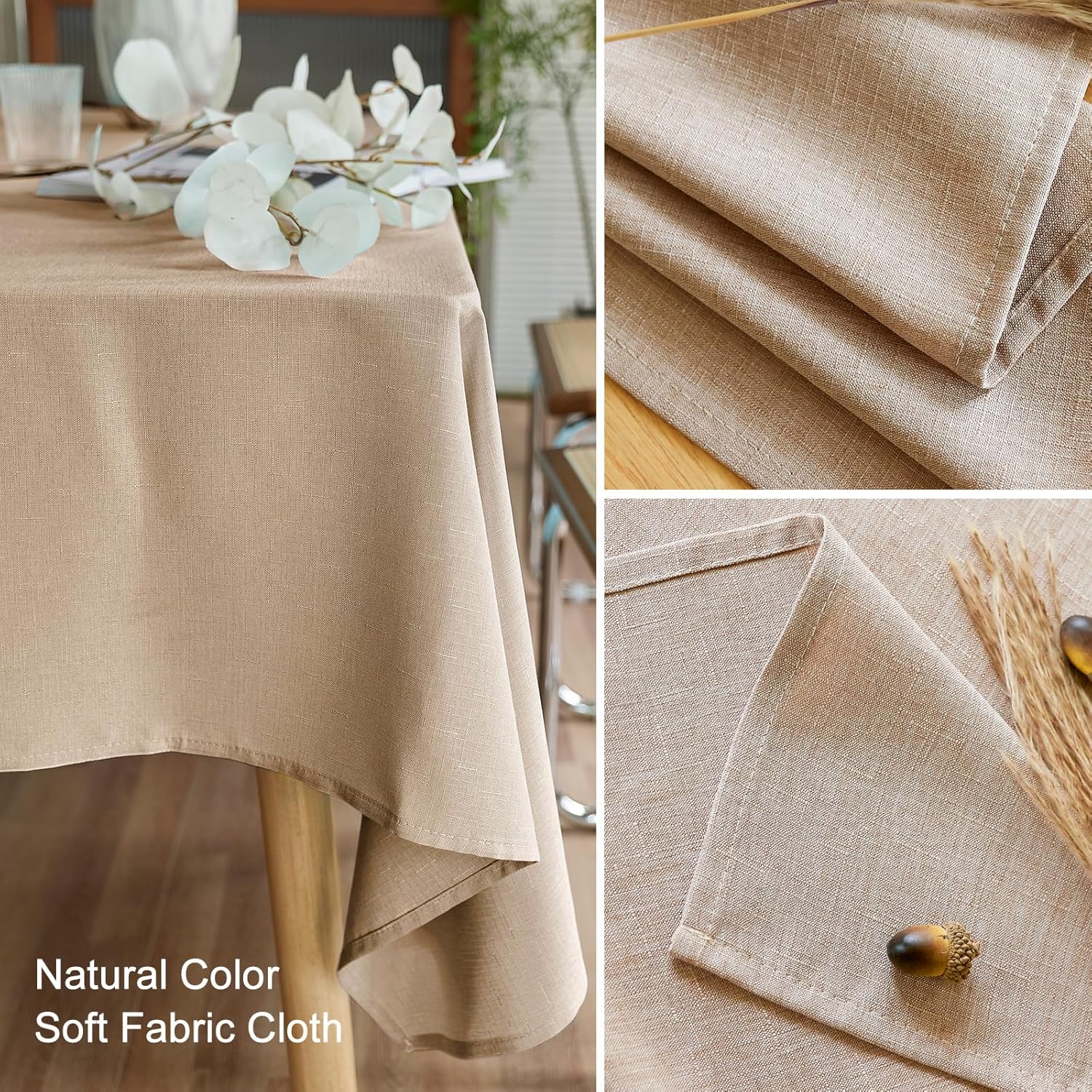 AUSSPVOCT Textured Polyester Tablecloth Rectangle 52x70 Waterproof Spill-Proof Wipeable Table Cloth Wrinkle Free Dining Table Cover for Birthday Farmhouse Spring Tablecloths Up to 36u2018'X54'' - Image 6