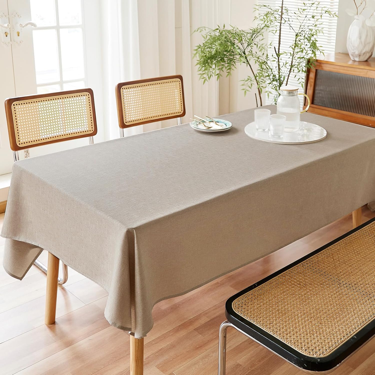 AUSSPVOCT Textured Polyester Tablecloth Rectangle 52x70 Waterproof Spill-Proof Wipeable Table Cloth Wrinkle Free Dining Table Cover for Birthday Farmhouse Spring Tablecloths Up to 36u2018'X54'' - Image 7