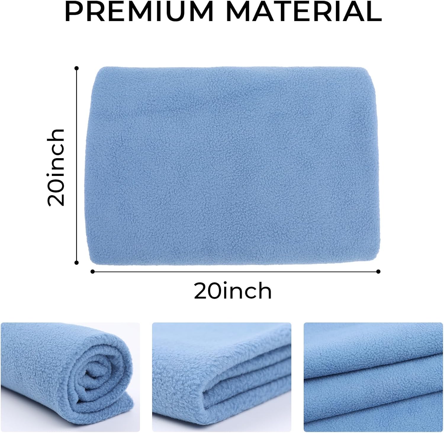 Knitted Polar Fleece Solid Fabric Anti-Pill Plush Polyester for DIY Sewing Crafts Toys (12colors, 20 * 20inch) - Image 5