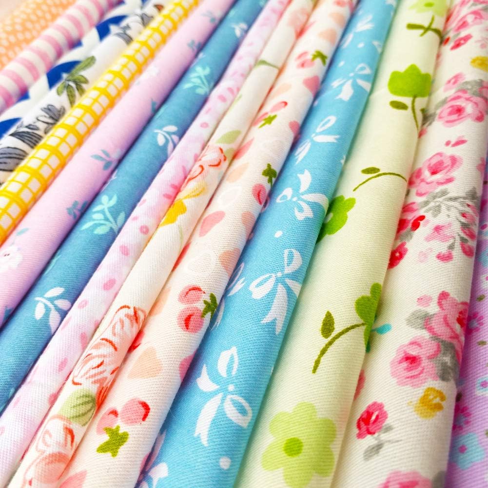 flic-flac 25pcs 12 x 12 inches (30cmx30cm) Cotton Fabric Squares Quilting Sewing Floral Precut Fabric Square Sheets for Craft Patchwork - Image 5