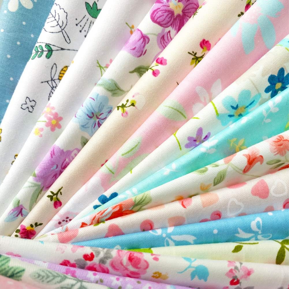 flic-flac 25pcs 12 x 12 inches (30cmx30cm) Cotton Fabric Squares Quilting Sewing Floral Precut Fabric Square Sheets for Craft Patchwork - Image 7
