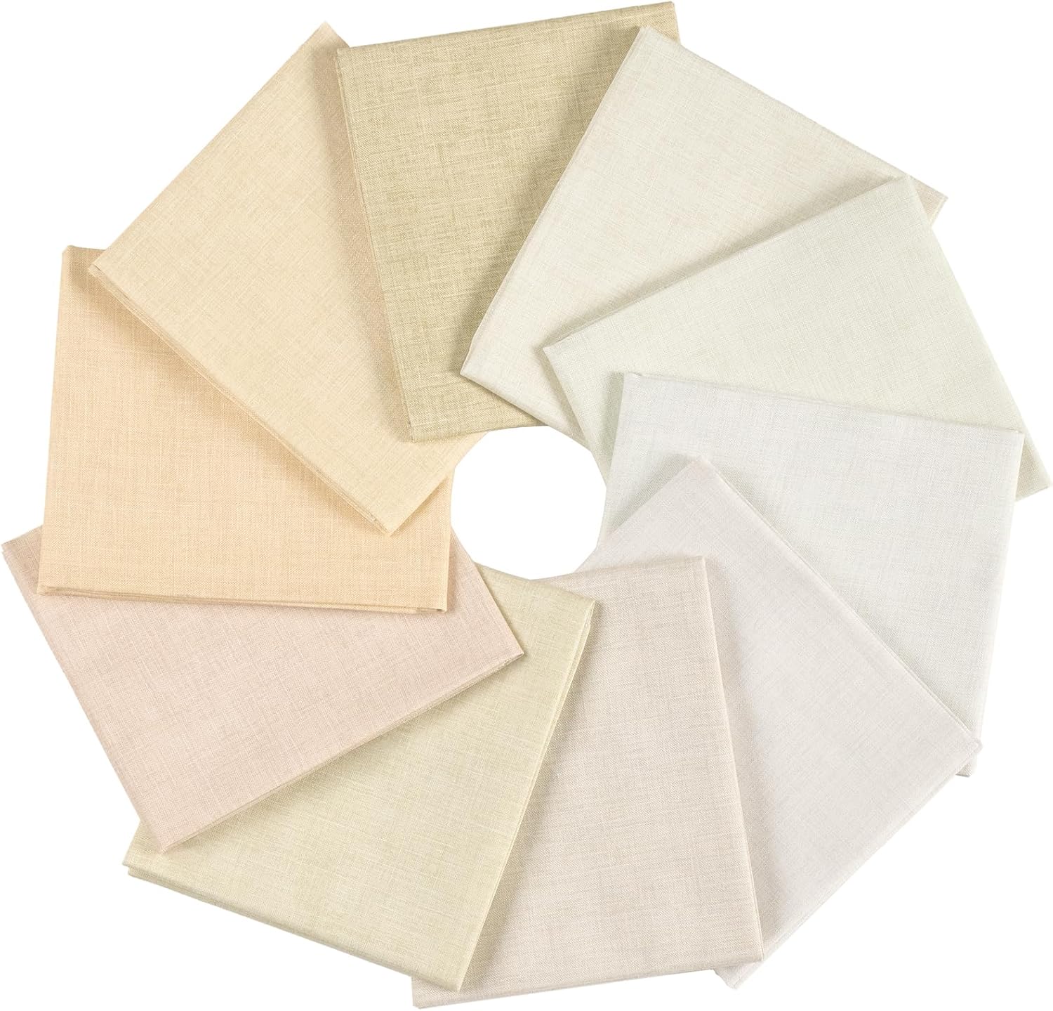 Craftido - 11 Options Solids with Tweed Tonals - Assorted Color Cotton Quilting Fabric Bundles 10pcs Fat Quarters 18"x21" - Medium Weight 5.2oz - for Quilting, Sewing and Crafts - Not Quite White