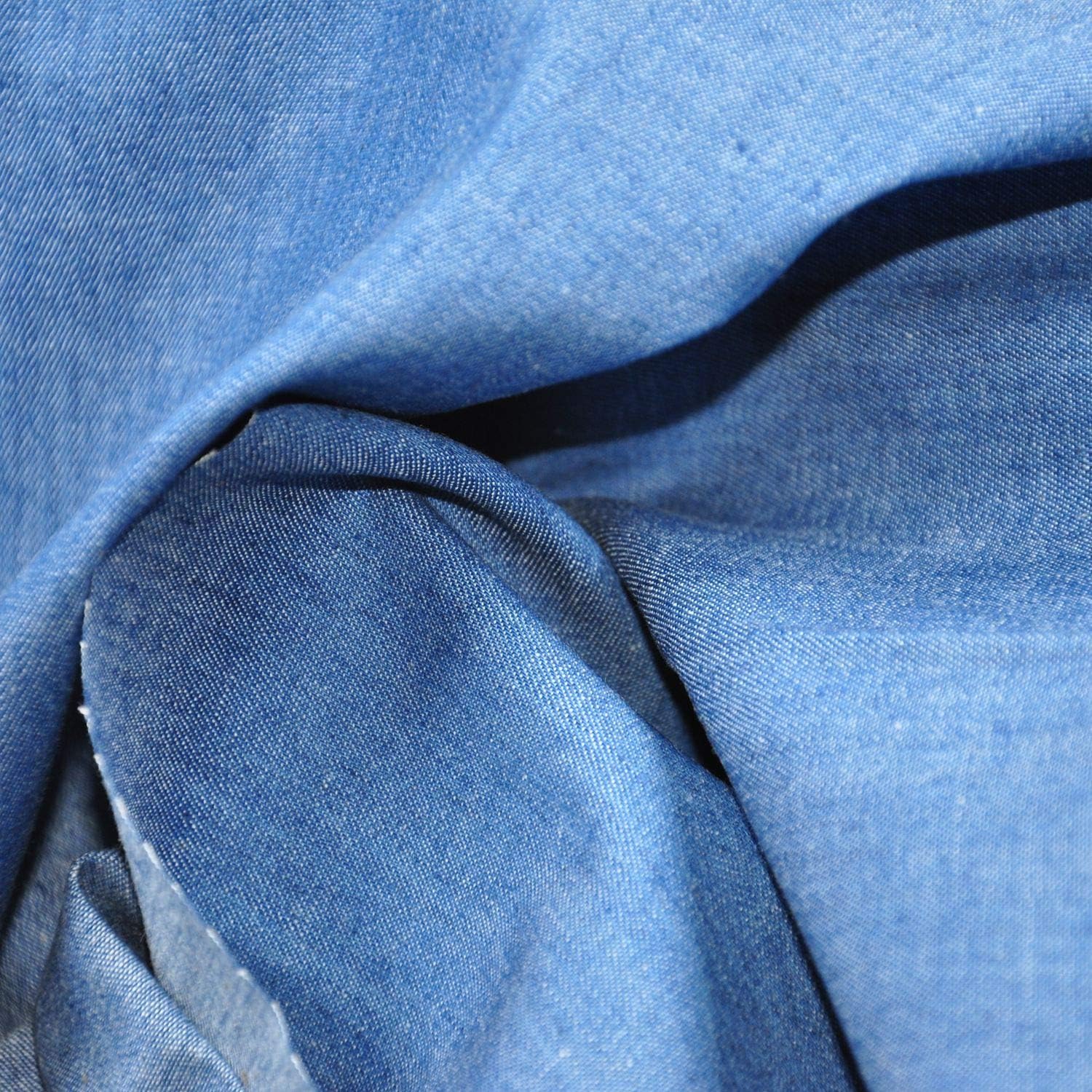 Alternative view of Indigo Blue 4.8 oz 100% Cotton Denim Chambray Fabric,56 Inches Wide, by The Yard