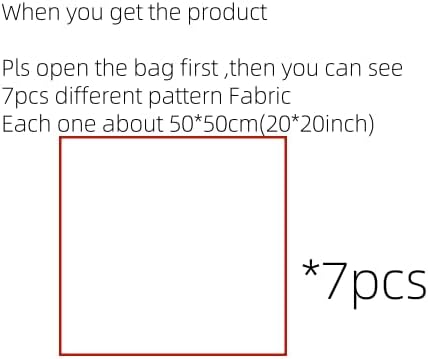 7Pcs 20" x 20" Cotton Fabric DIY Making Supplies Quilting Patchwork Fabric Fat Quarter Bundles DIY for Quilting Cotton Patchwork Cushions (Big Pink Flowers, 20" x 20")