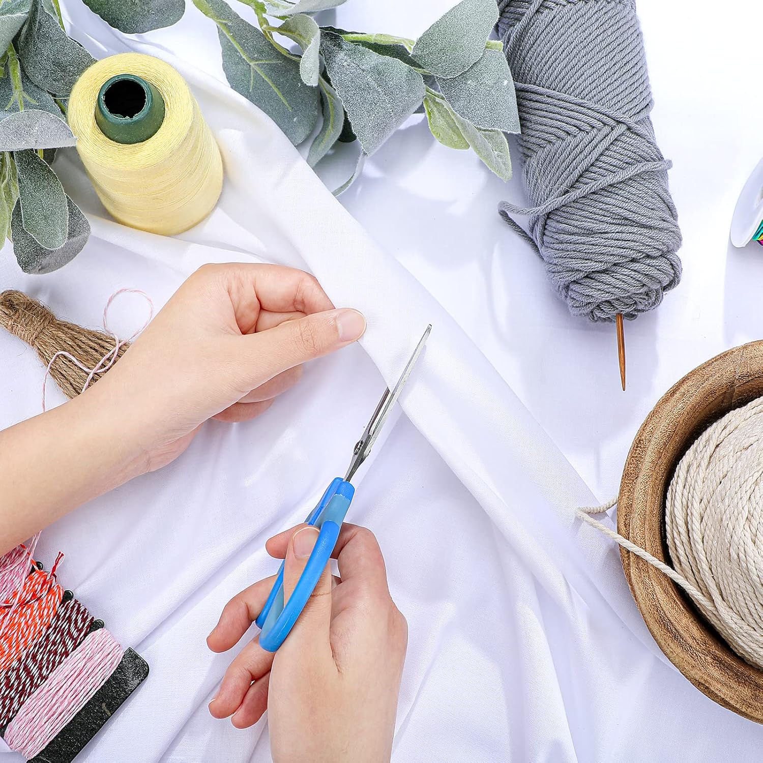 Alternative view of 10 Yards x 63 Inches Cotton Muslin Fabric Textile Natural Unbleached Cotton Fabric Bleached or Unbleached Muslin Cloth Apparel Boho Wide Roll Backing Material Quilting Sewing(White)