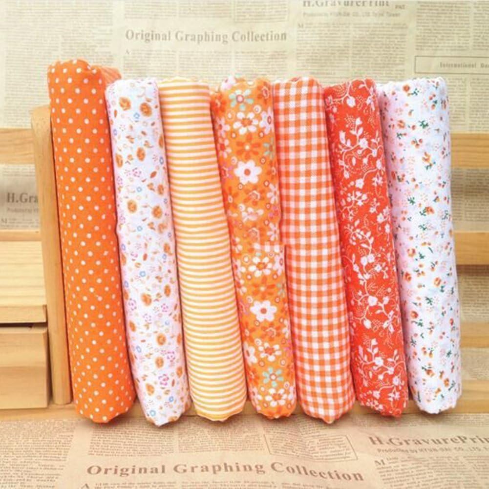 7Pcs Top Green Cotton Craft Fabric Bundle Squares Patchwork DIY Sewing Scrapbooking Quilting Floral Dot Pattern Craft and Hobby Fabric 10" x 10" (25cm x 25cm) - Image 5