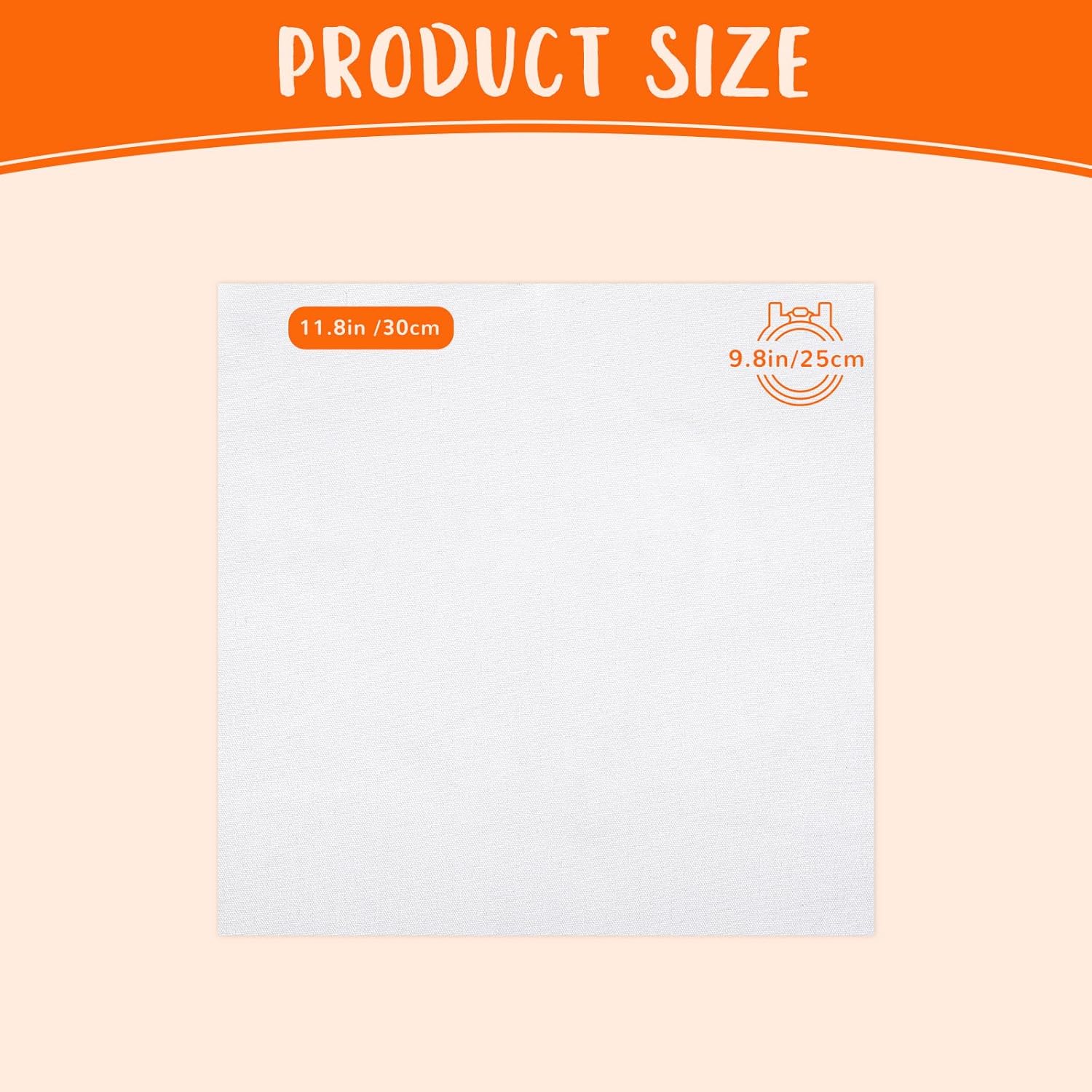 10 PCS Embroidery Fabric, Pre-Cut White Natural Cotton Embroidery Cloth Fabric, Embroidery Cloth Squares for Embroidery Garment Craft (11.8 × 11.8 Inch)