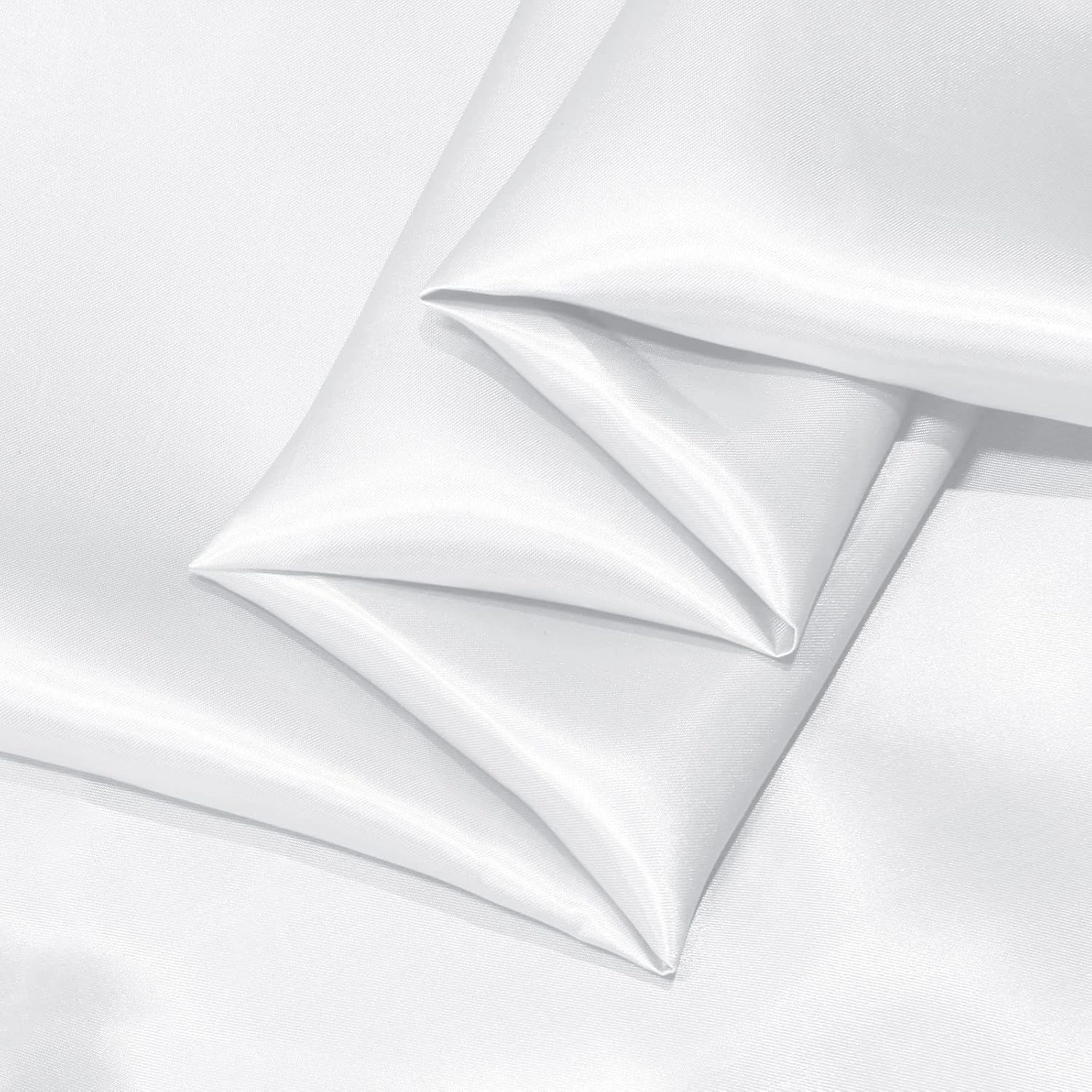 KKJIAF White Satin Fabric, 63" Wide Shiny Silky Fabric for Dress, Shirts, Table Runner, Napkin, Tablecloth, Wedding Decor, DIY Crafts, 1 Yard - Image 3