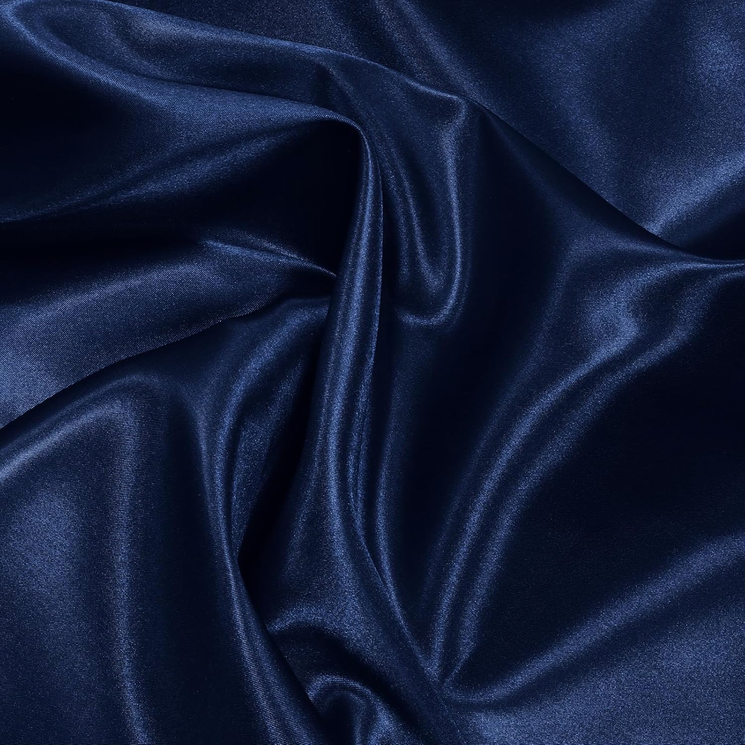 NSGZ Navy Blue Satin Fabric by The Yard, 2 Yards 60" Wide Silky Fabric, Solid Satin Cloth Fabric for Bridal, Wedding, Dress, Crafting, Decoration