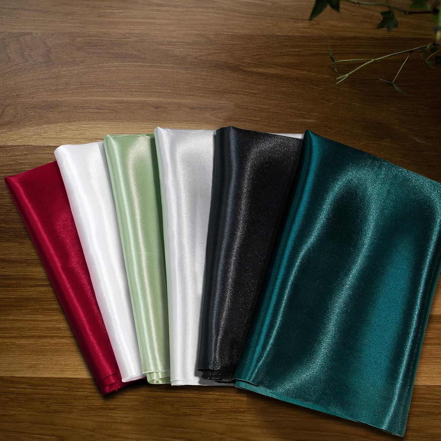 KKJIAF White Satin Fabric, 63" Wide Shiny Silky Fabric for Dress, Shirts, Table Runner, Napkin, Tablecloth, Wedding Decor, DIY Crafts, 1 Yard - Image 4