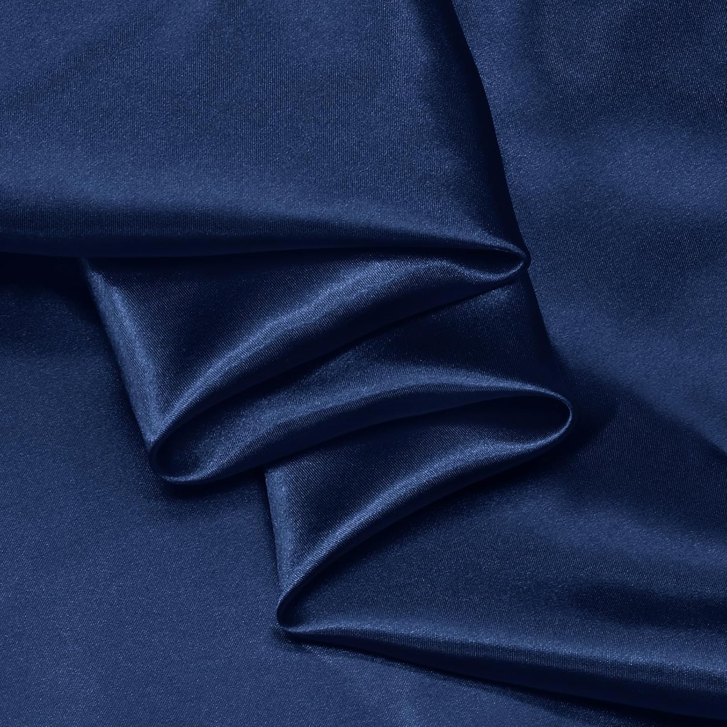 Alternative view of NSGZ Navy Blue Satin Fabric by The Yard, 2 Yards 60" Wide Silky Fabric, Solid Satin Cloth Fabric for Bridal, Wedding, Dress, Crafting, Decoration