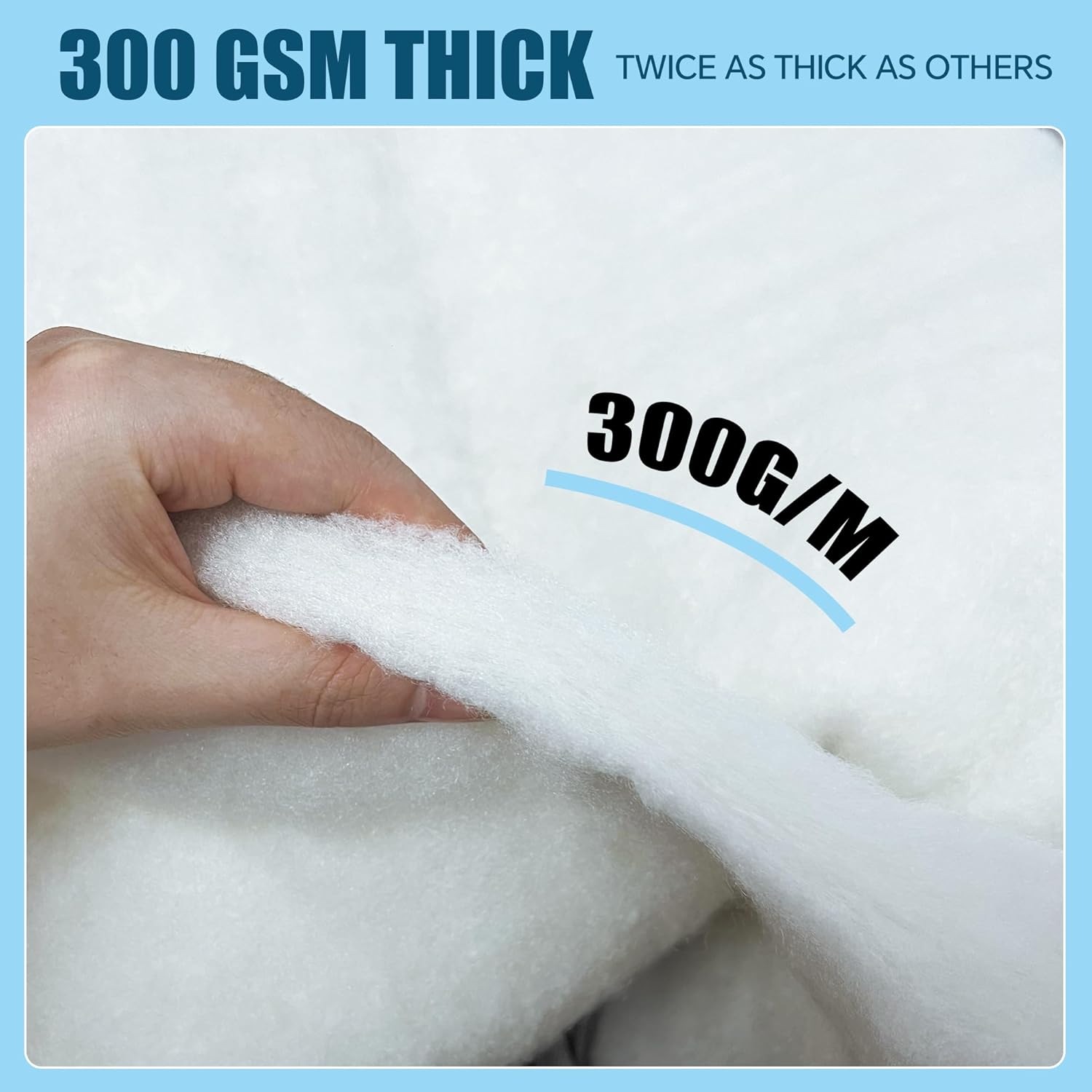 Alternative view of HOMBYS 300 GSM Thickness Upholstery Quilt Batting, Polyester Fabric by The Roll, Cuttable Stuffing for Couch Cushion, Protecting Furniture and Handicraft, (48 inch * 5 Yards)