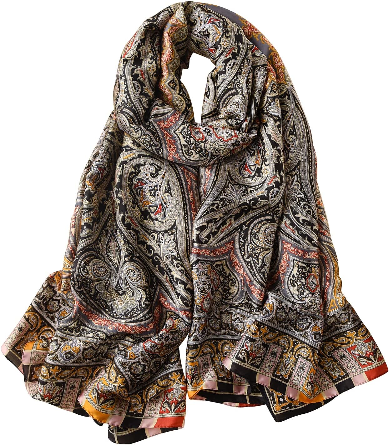 Alternative view of NUWEERIR Womens 100% Large Mulberry Silk Scarf Long Satin Scarf Fashion Lightweight Wraps